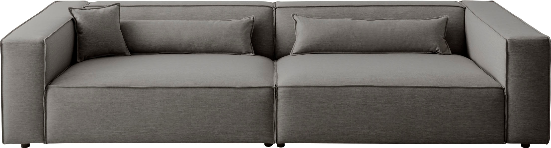 LeGer Home by Lena Gercke 3-places »PIARA XXL, Sofa mit Kedernaht in Cord, Leinenoptik o. Strukturstoff« schwarze Füsse, bequemer Sitzkomfort, extra tiefe Sitzfläche