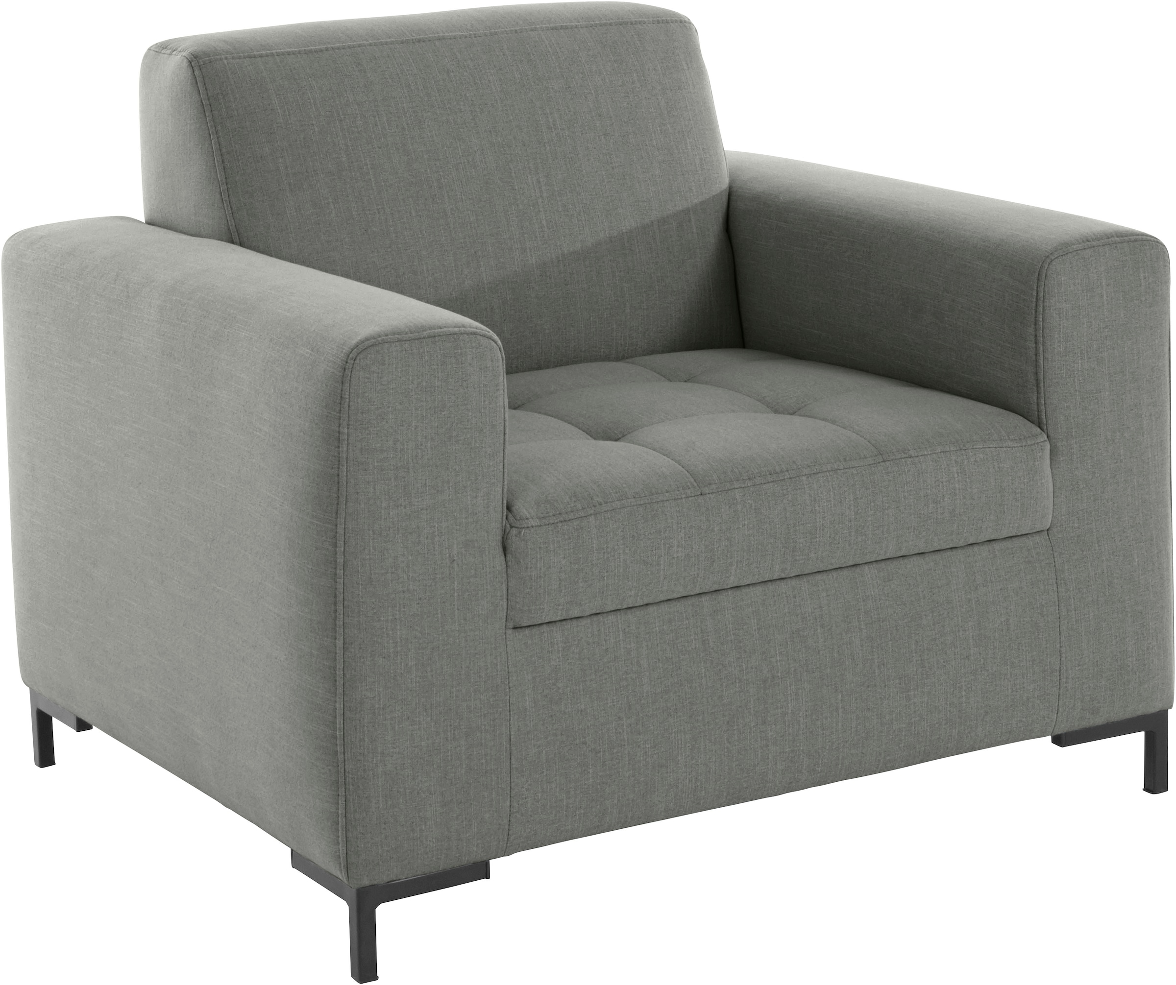 GOODproduct Sessel »Grazzo Loungesessel, moderne Sitzheftung, bequemer Einzelsessel« hochwertige Stoffe aus recyceltem Material, Steppung im Sitzbereich