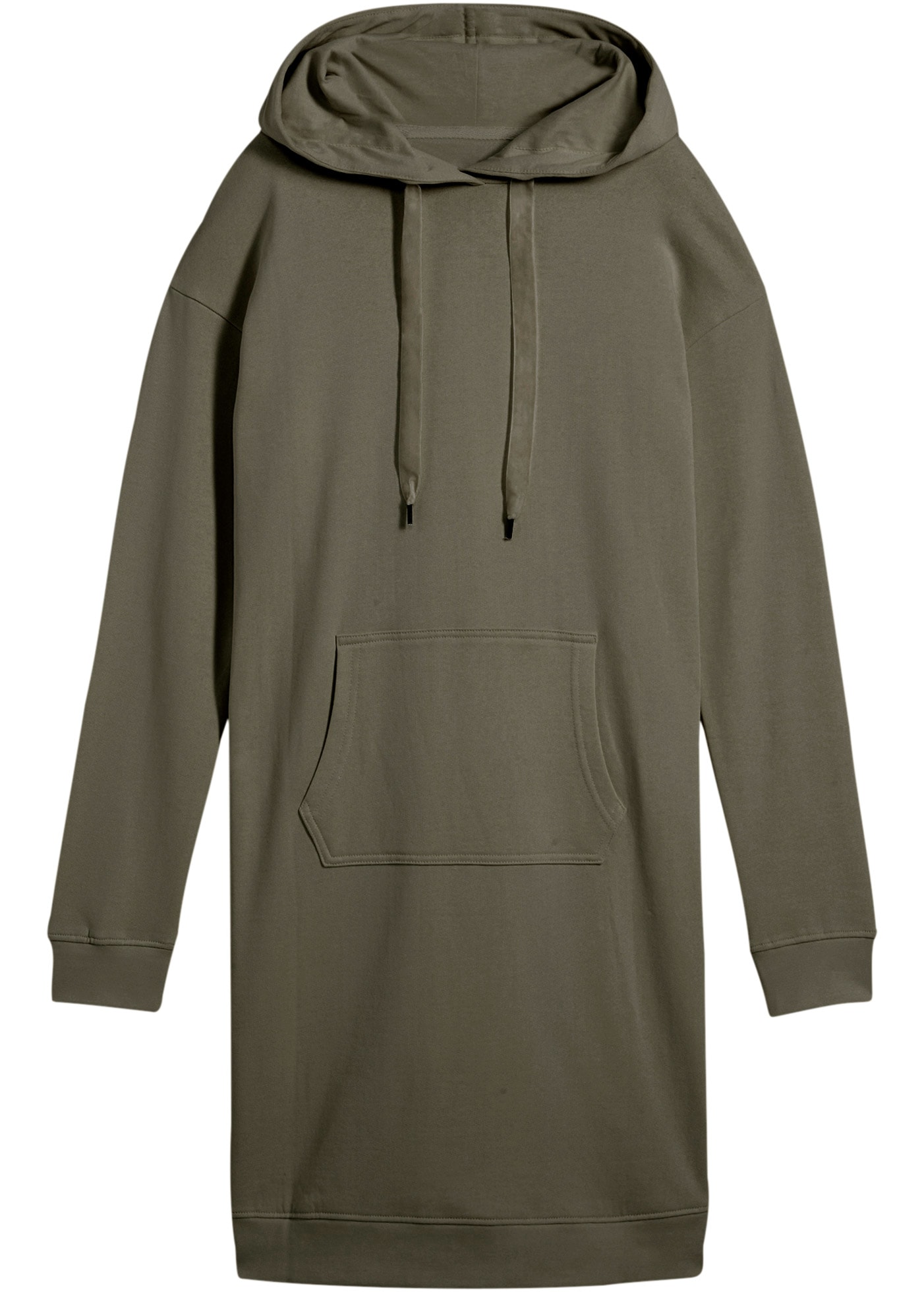 bonprix Robe en sweat »Sweatkleid mit Baumwolle« Poche kangourou avec capuche, en coton et viscose, coupe décontractée
