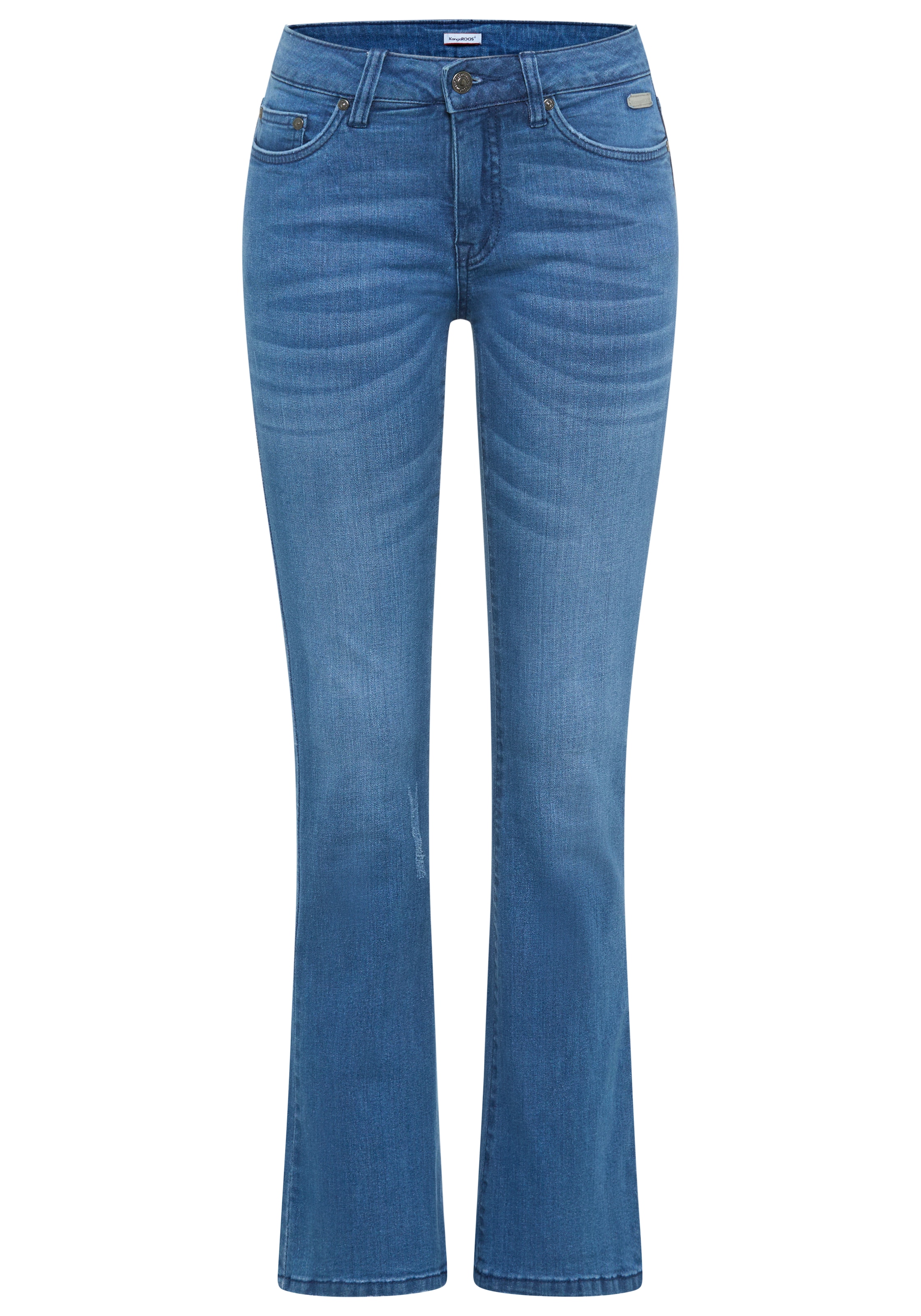 KangaROOS Jeans à 5 poches ausgestellte Beinform,  Used-Waschung,  normale Leibhöhe