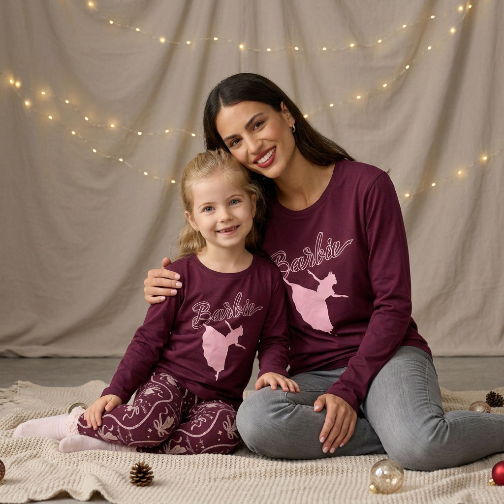 KIDSWORLD Langarmshirt »BARBIE Glitzerdruck Shirt für kleine Mädchen, Mama&Me Style, Mattel« BARBIE Nussknacker Shirt, Mini-Me