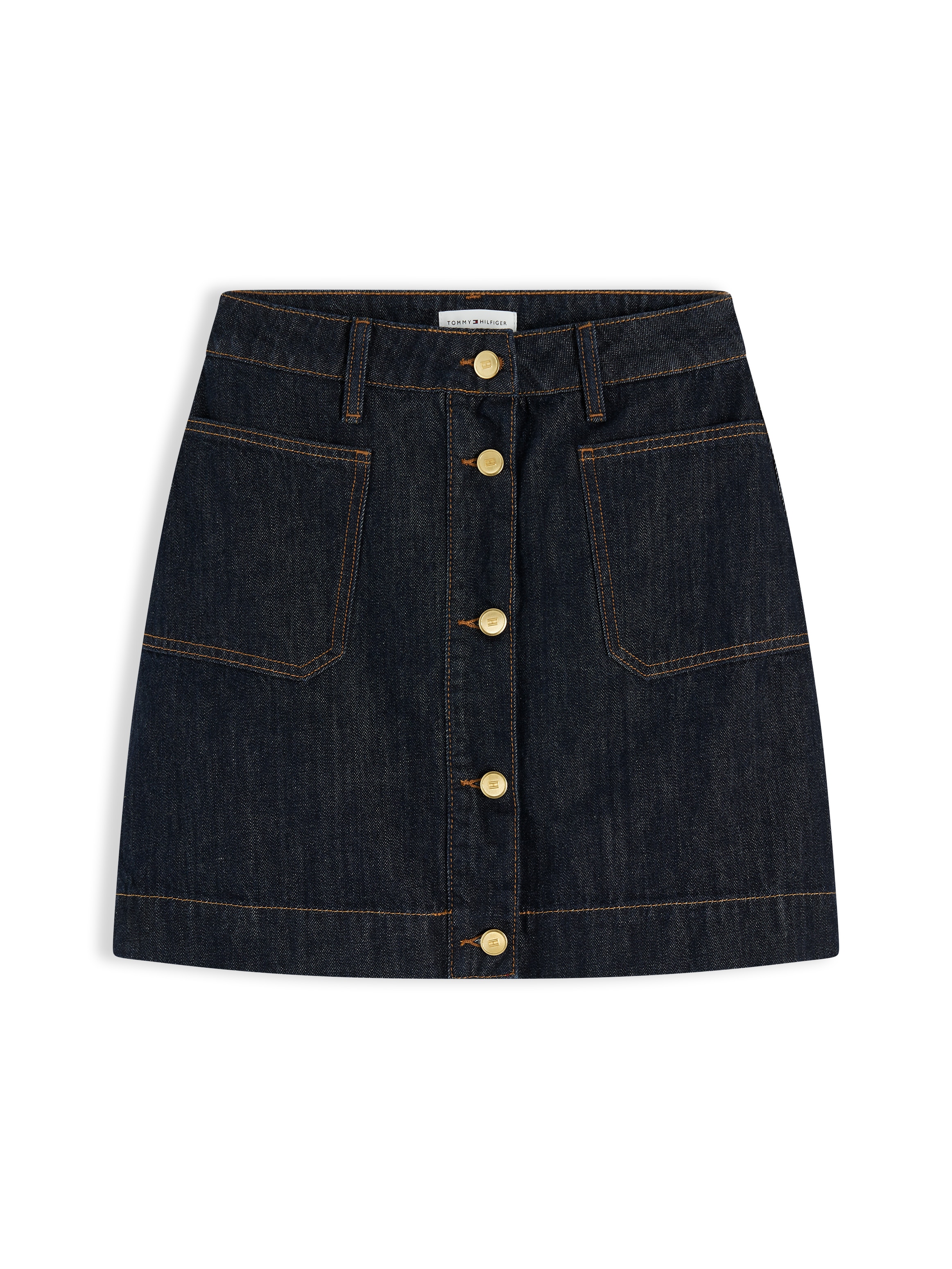 Tommy Hilfiger Jupe en jean »MINI SKIRT RINSE HW« mit stilvoller Knopfleiste, aus Baumwolle