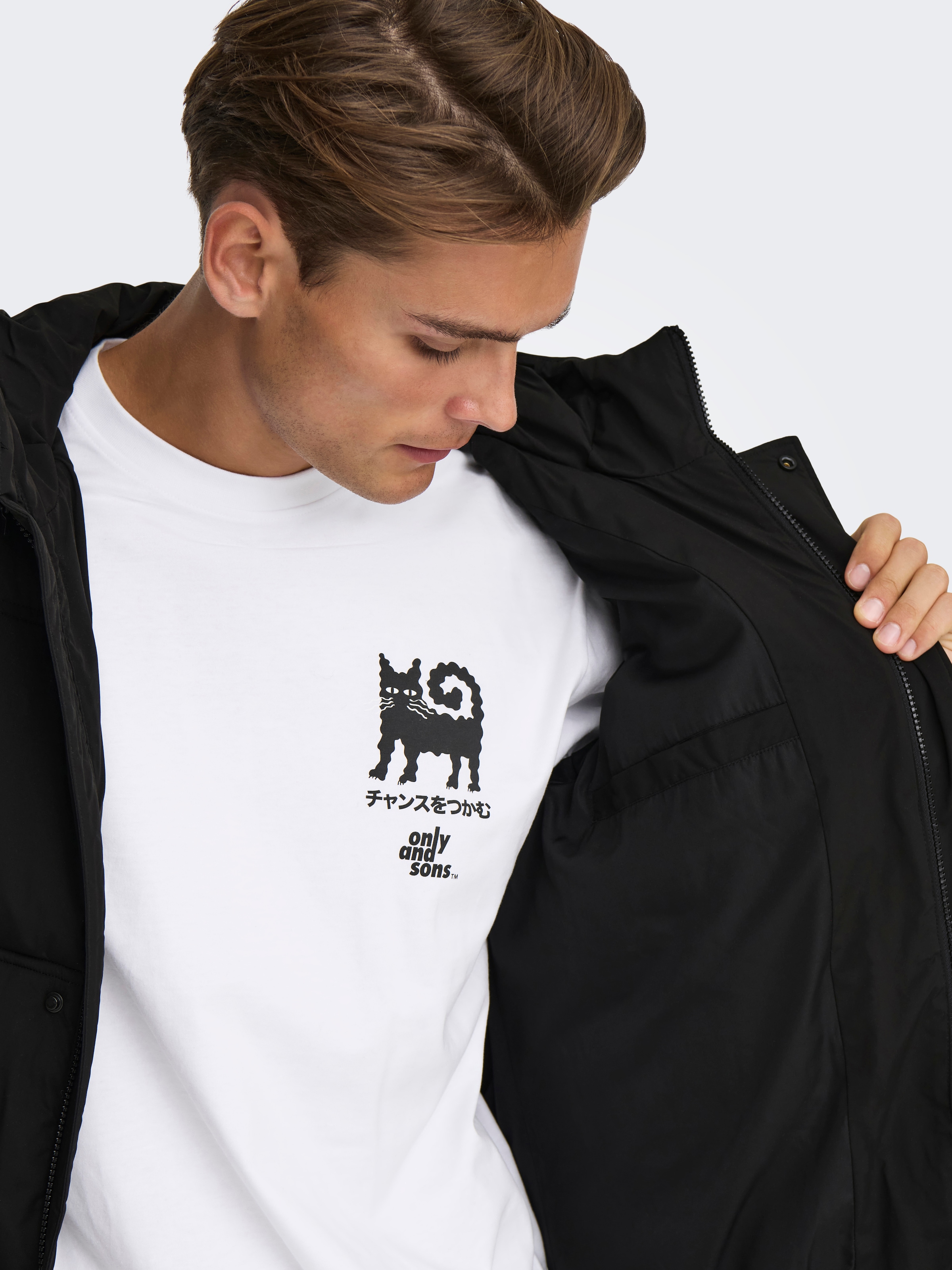 ONLY & SONS Steppjacke »ONSSEUL LONG PUFFER OTW« mit Kapuze