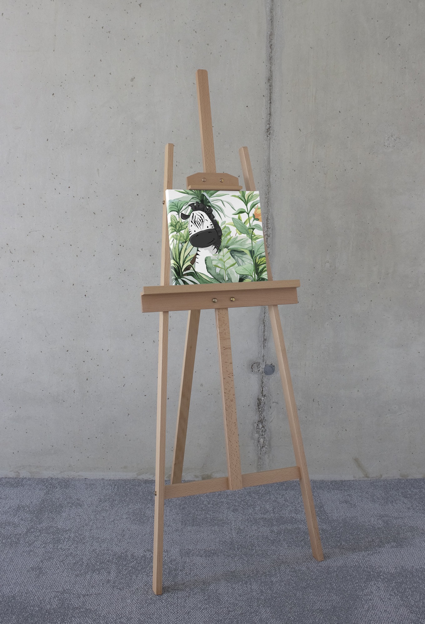 Komar Tableau sur toile »Lost Zebra - Grösse 30 x 30 cm« 1 cuis tlg. Keilrahmenbild mi Echtholzrahmen