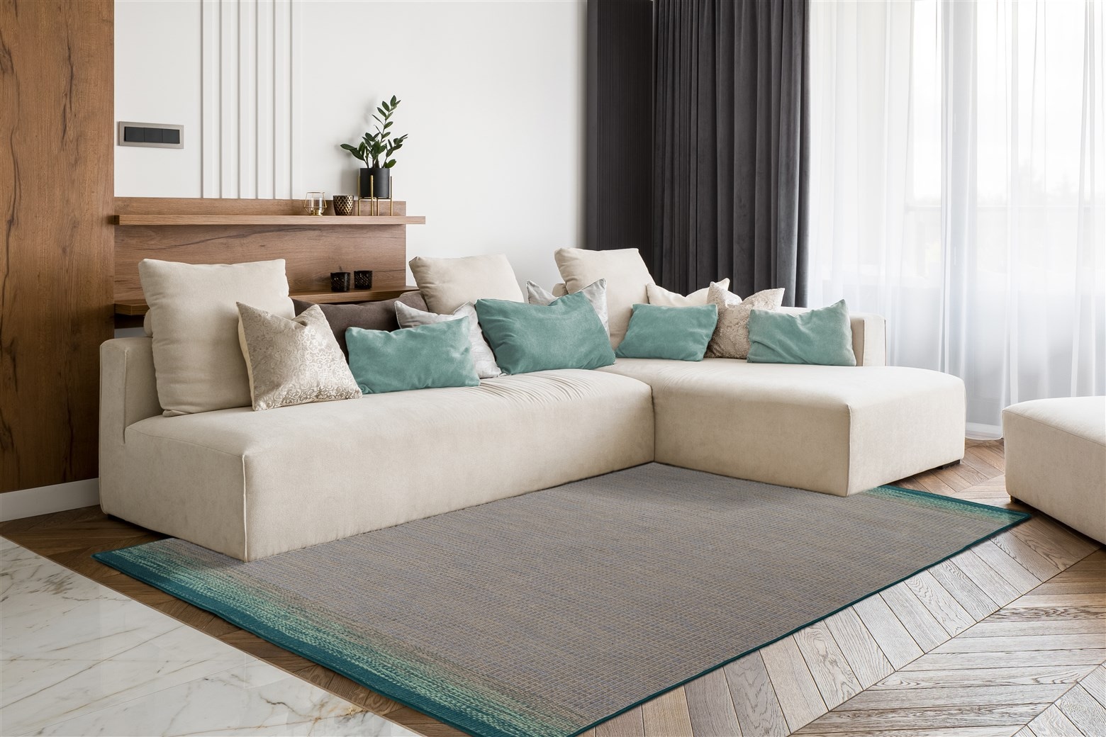 Padiro Teppich »Twice 325« rechteckig 13 mm Höhe Handgearbeitet, Naturteppich, beidseitig verwendbar