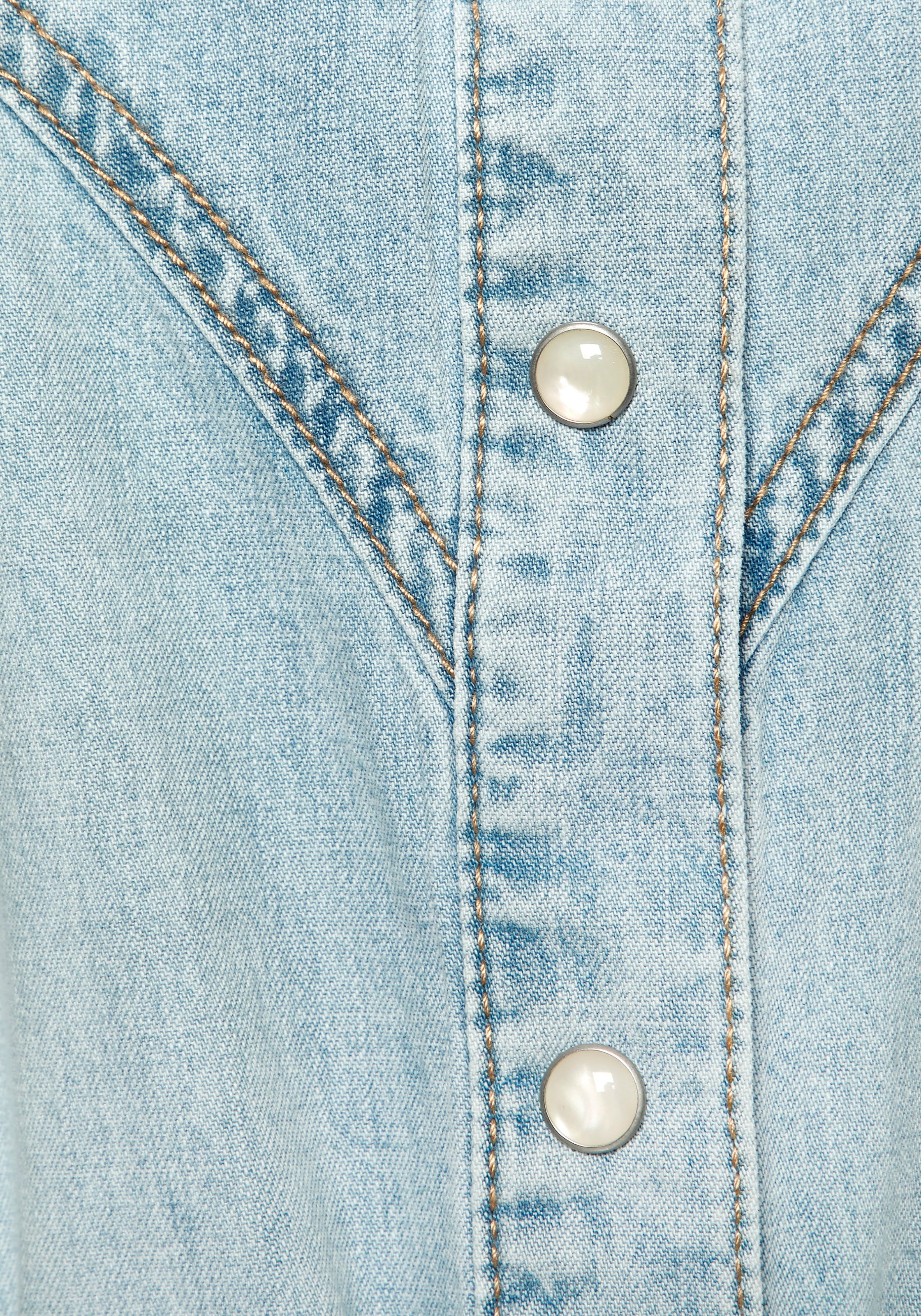 LASCANA Jeanskleid Ohne Taschen in softer Denimqualität, modischer Western-Look