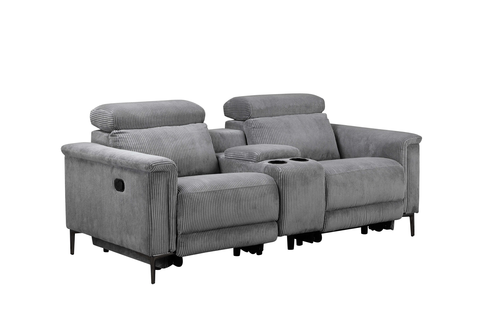 Home affaire 2-places »Lund in Cord, 2er-Kinosofa, TV-Sessel, Multimedia-Sofa, USB-A,« m. elektrischer o. manueller Relaxfunktion, Getränkehalter u. Staufach