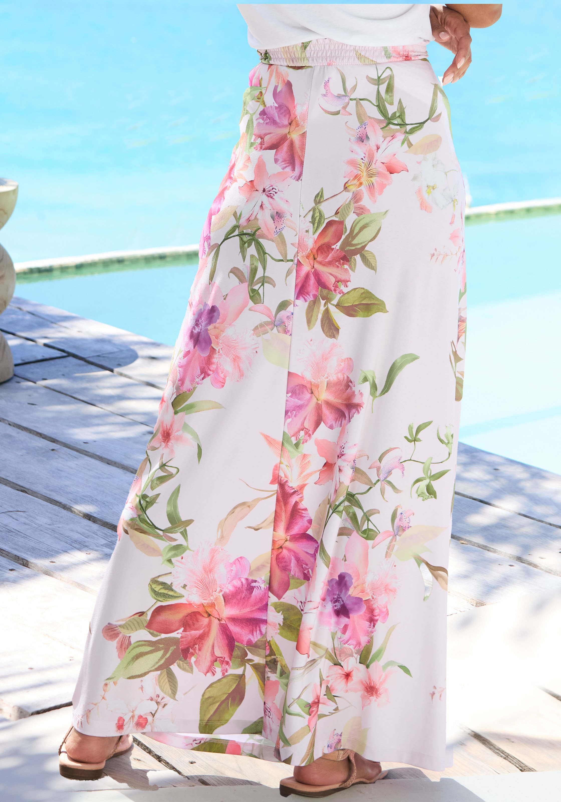 LASCANA Maxi jupe mit Blumendruck