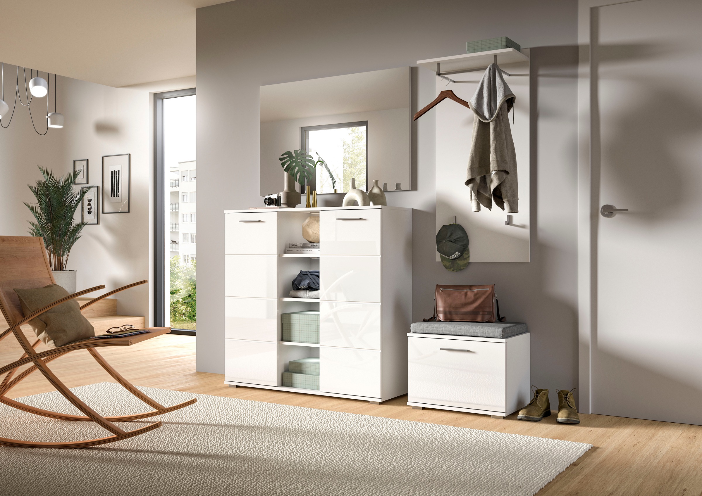 INOSIGN Garderobenspiegel »Valge, Breite 109 cm, inkl. Material zur Wandmontage« Spiegel, Wandspiegel, Flurspiegel, Dielenspiegel, Spiegelpaneel