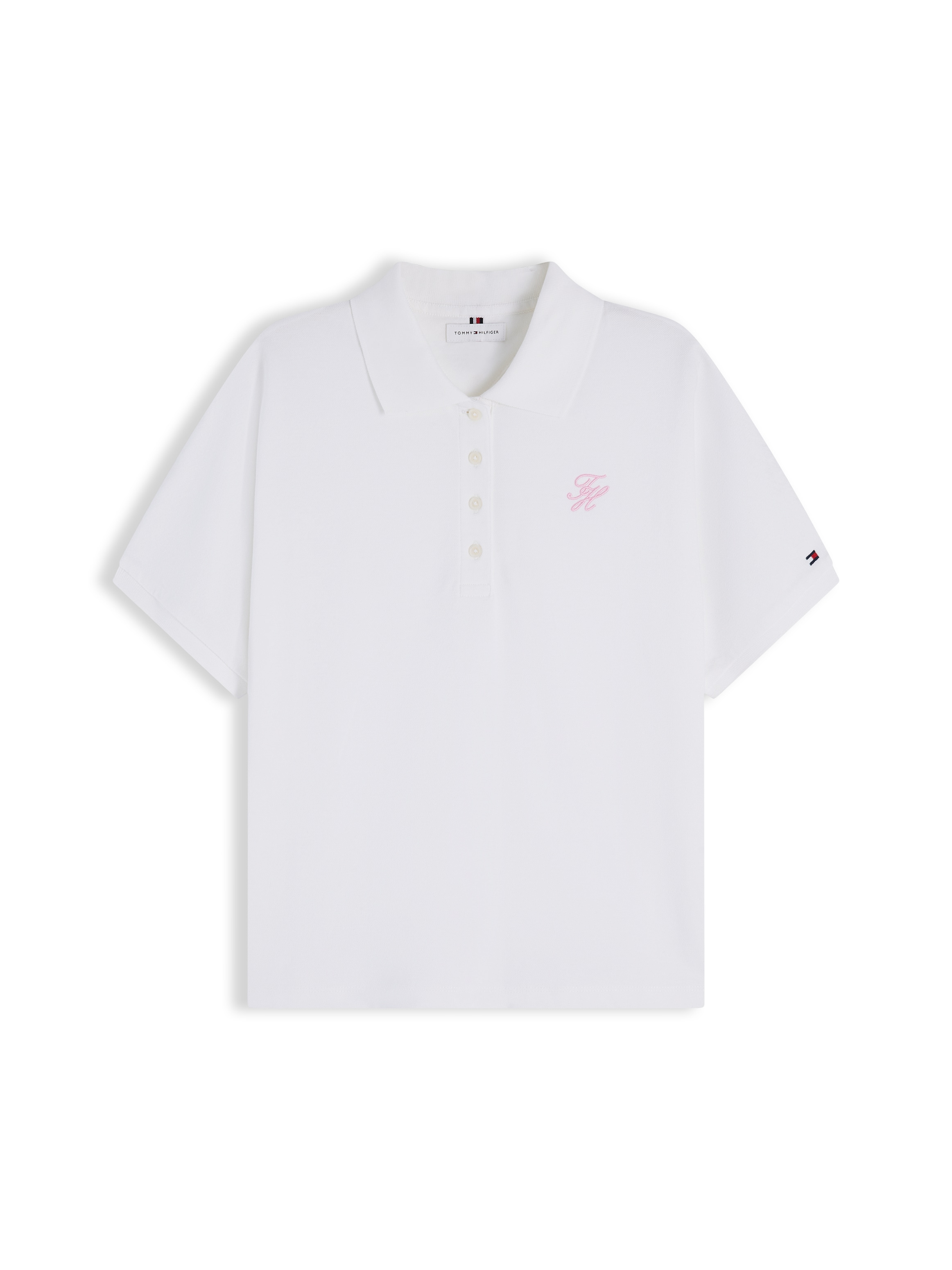Tommy Hilfiger Poloshirt »TH SCRIPT MODERN SS POLO« Baumwollmischung, Polokragen, kurze Knopfleiste