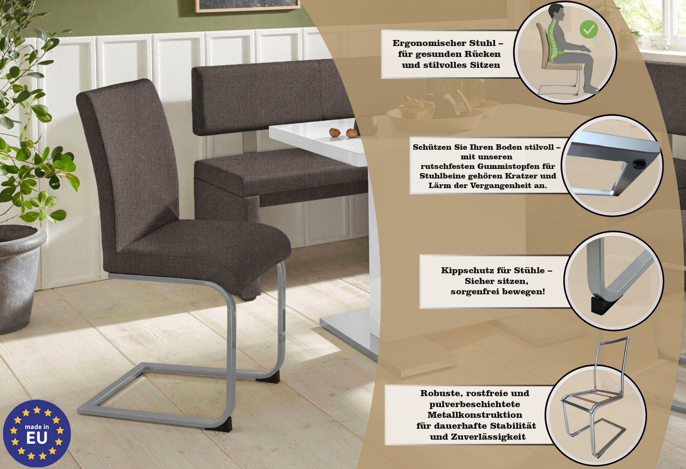 GOODproduct Chaise cantilever »Charissa« (Ensemble) 2 cuisBezug in verschiedenen Qualitäten, maximale Belastbarkeit 120 kg