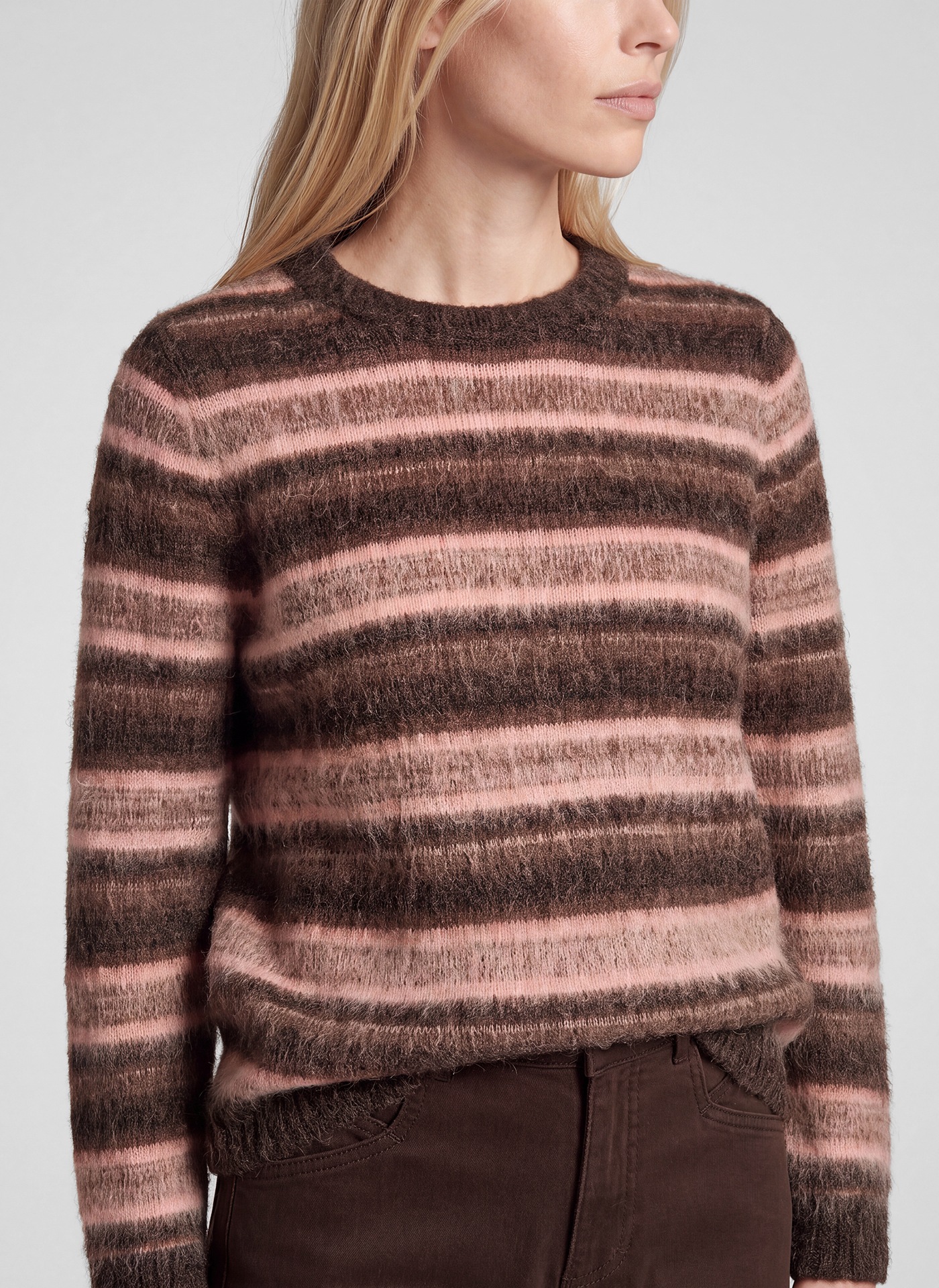 Rabe Pull en laine Langarm im Streifenlook / mit Wolle