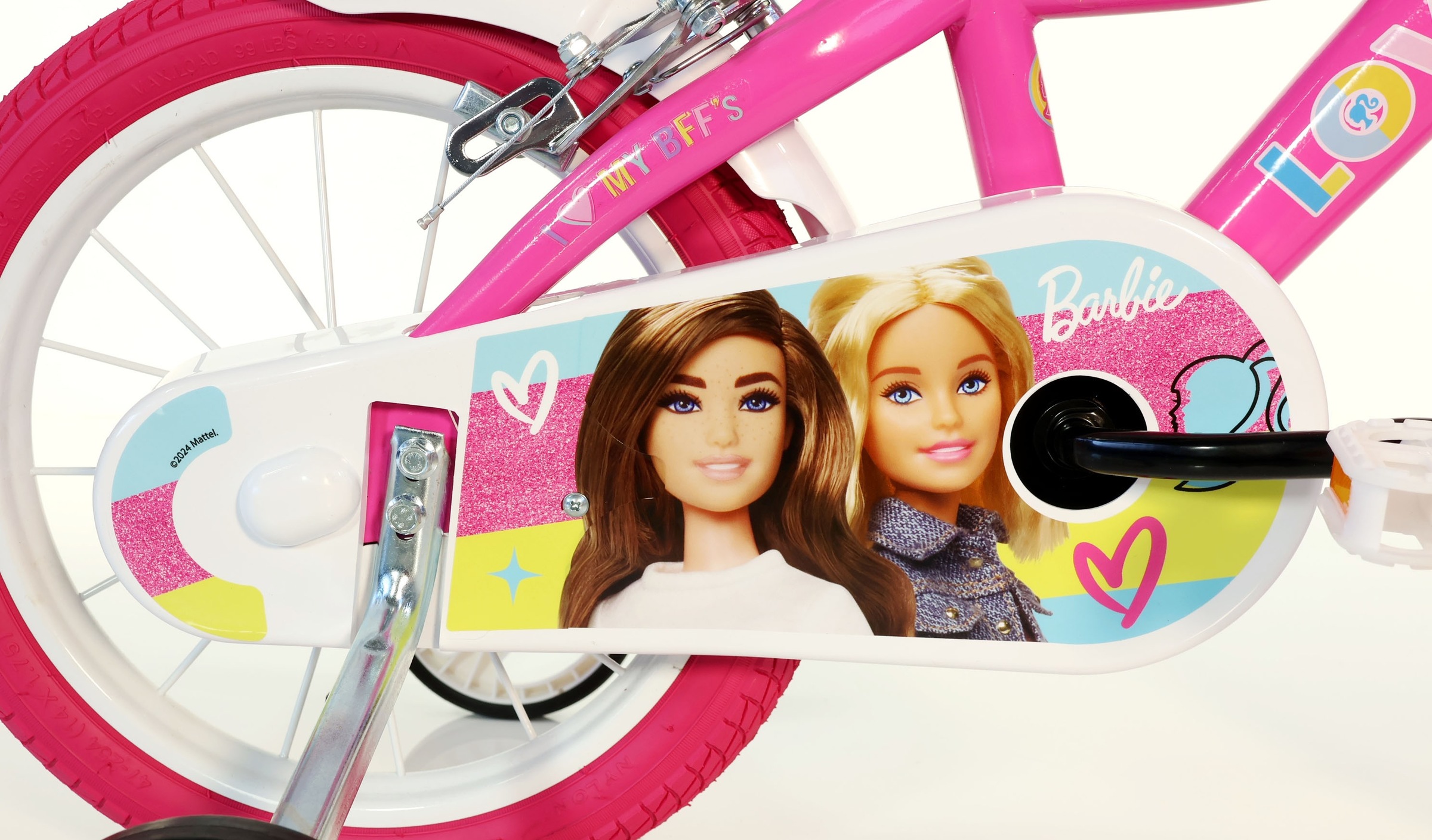 Dino Bikes Vélo pour enfant »Barbie 16" Kinderfahrrad 4-7 Jahre« 1 Gang Sans engrenages