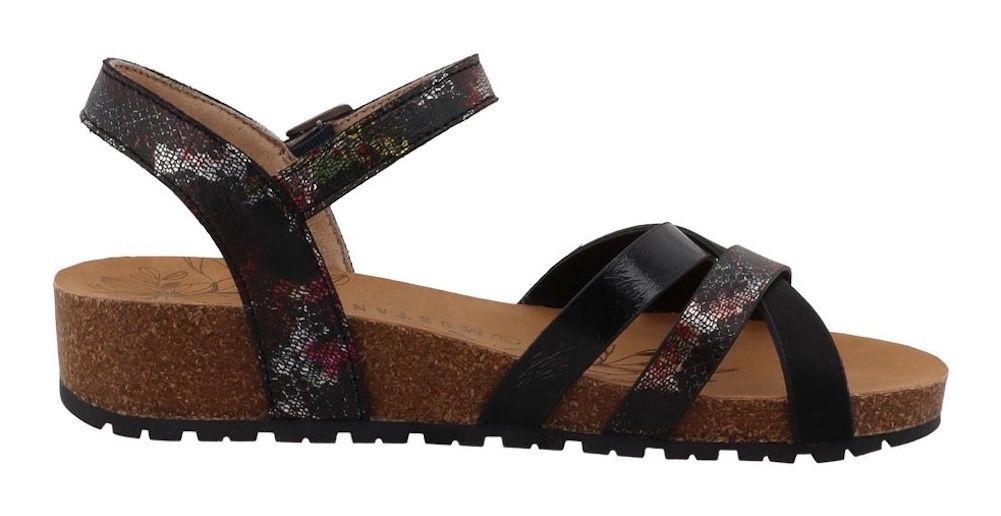 Mustang Shoes Sandales »Magnolia«  sandale à brides, chaussure d'été avec imprimé tendance