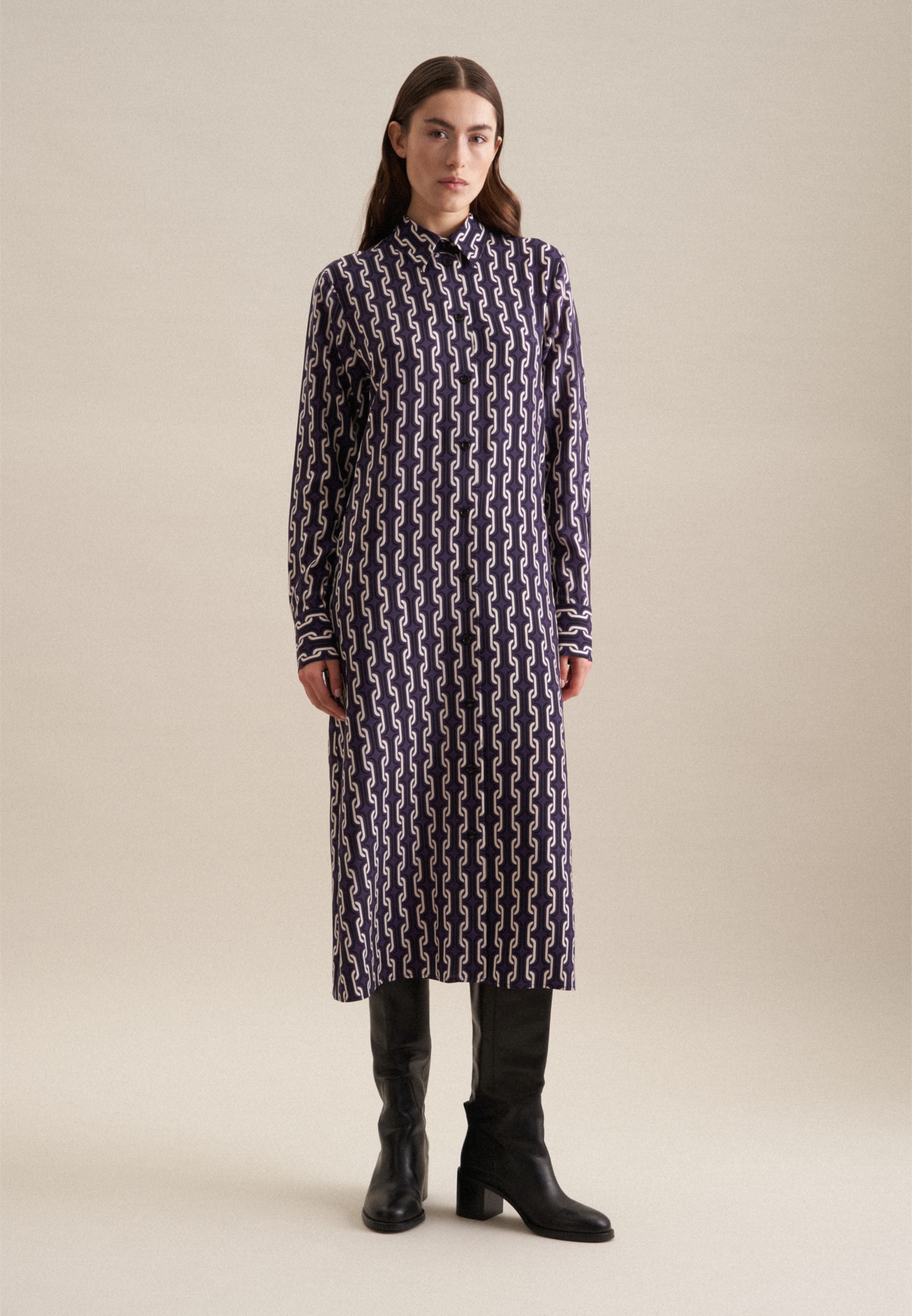 seidensticker Sommerkleid »Schwarze Rose« 1/1 Kragen Druck