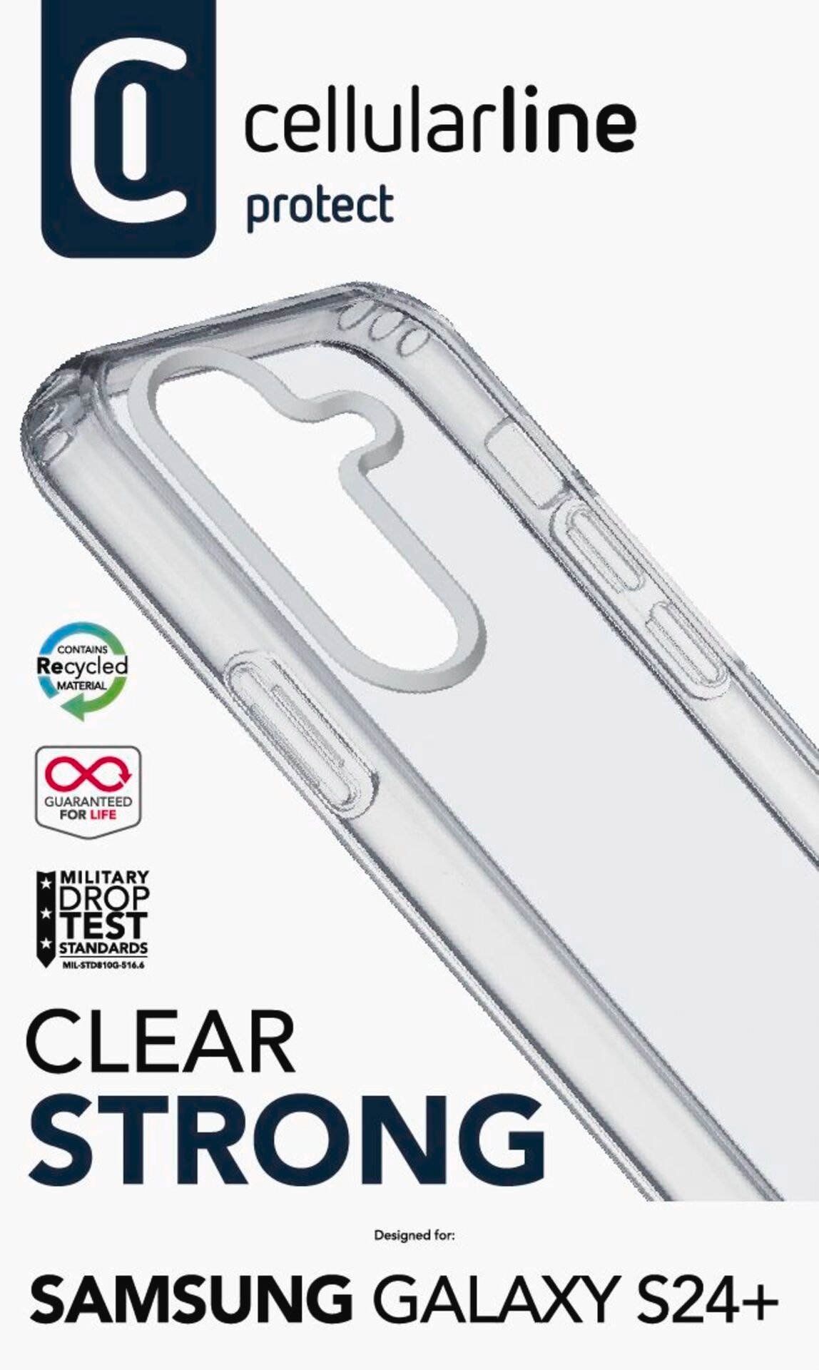 Cellularline Housse pour téléphone portable »Clear Strong Case für Samsung Galaxy S24+« Handycover Backcover Schutzhülle Handyschutzhülle stossfest kratzfest