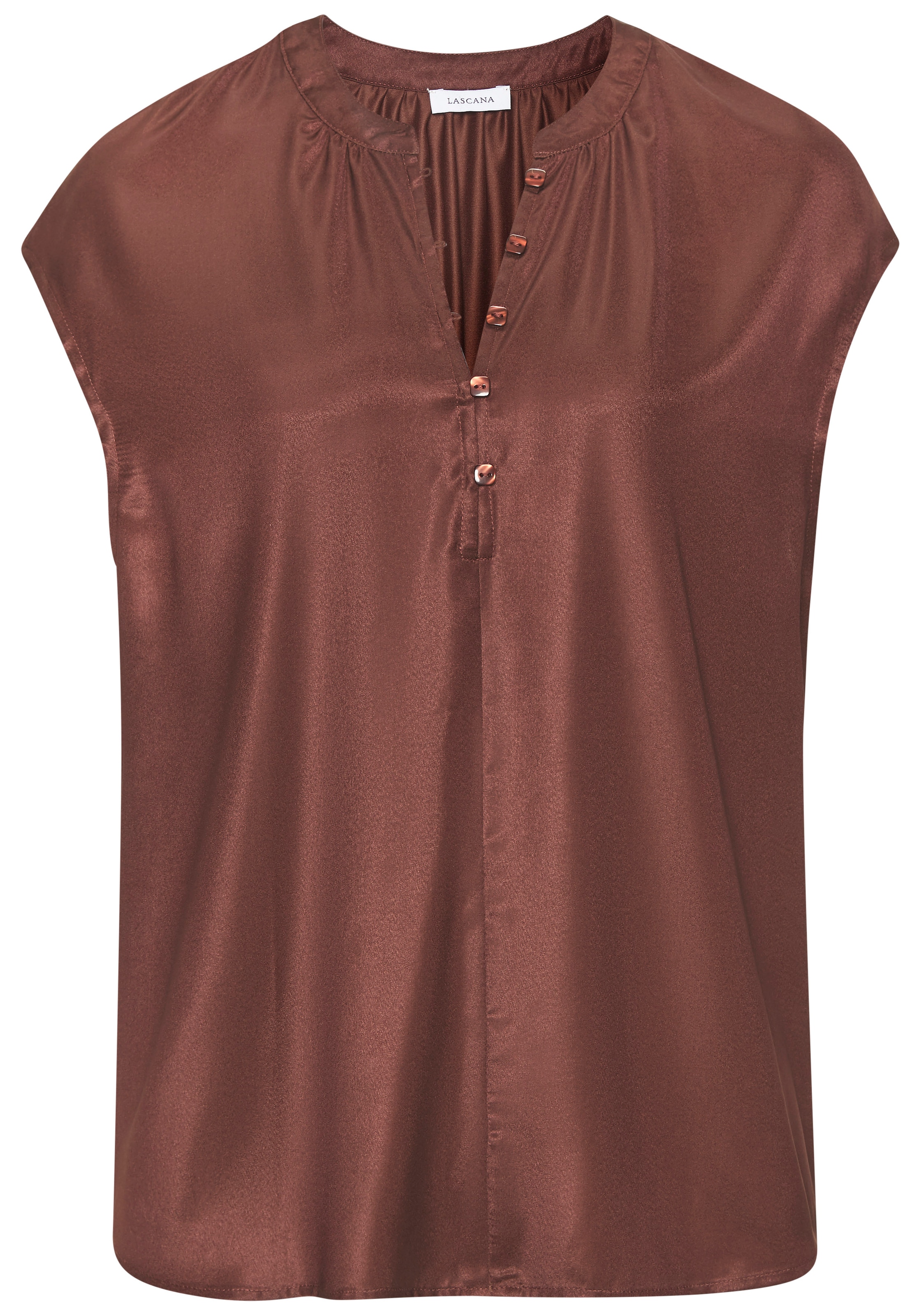 LASCANA Satinbluse mit kurzen Ärmeln, elegant