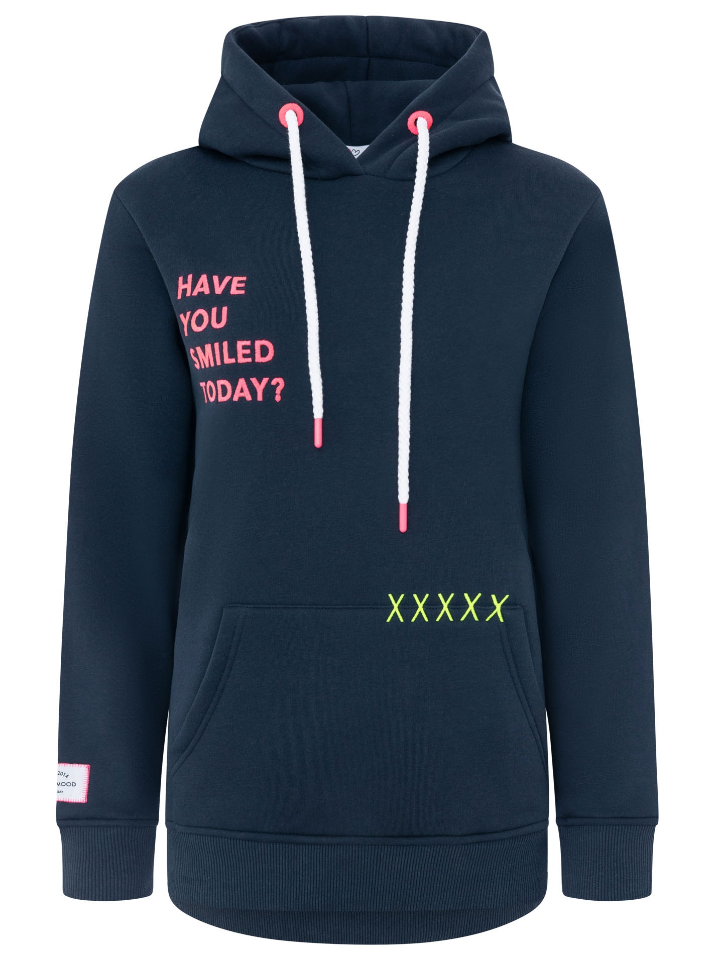 Zwillingsherz Hoodie »"Smile Cross"«, inscription statement, broderie, capuche, poche kangourou

