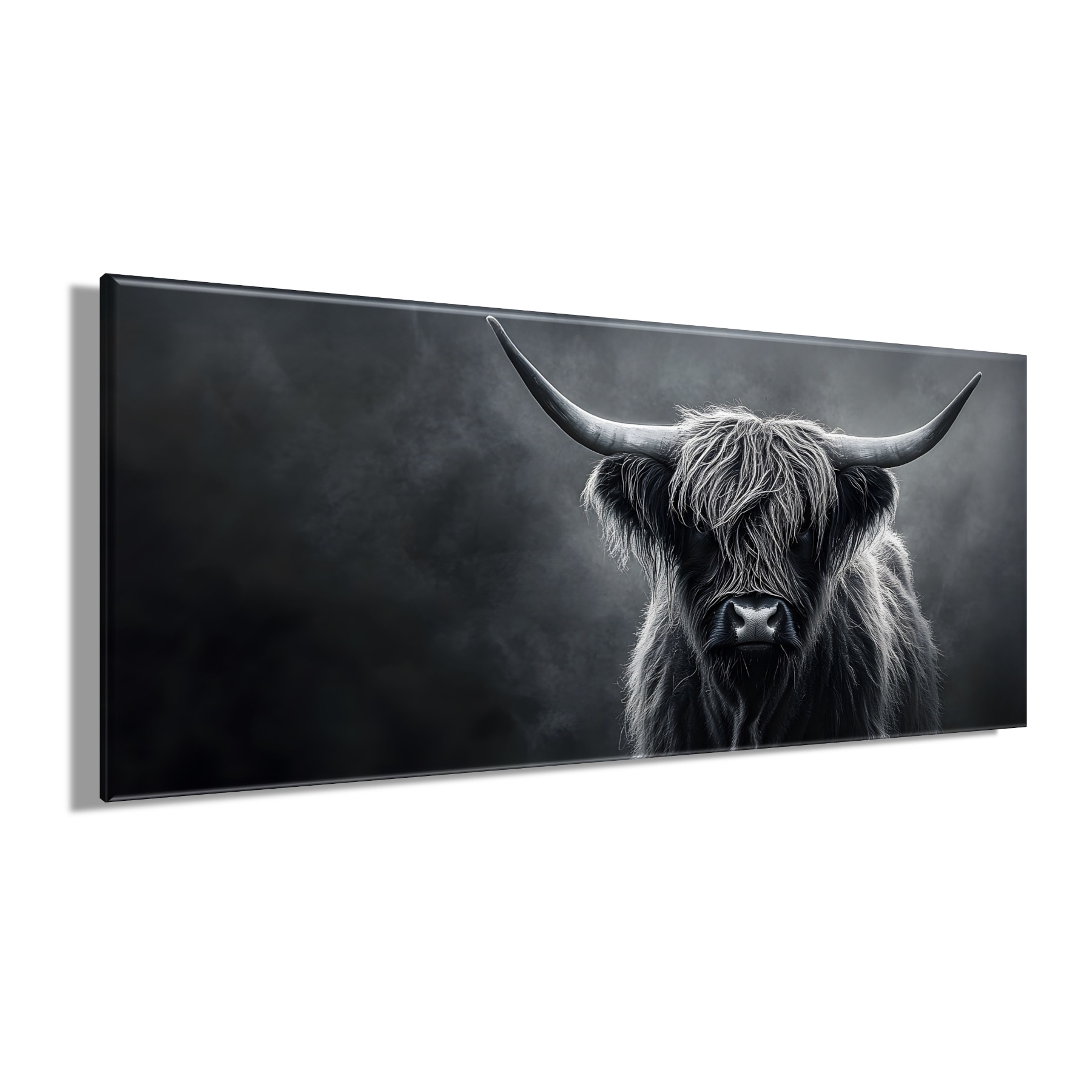 Bönninghoff Leinwandbild »Wandbild HOCHLANDRIND XXL 60x140 cm – Leinwandbild Keilrahmen Deko« Hochlandrind | Kuh | Kuhbilder 1 Stk. tlg. auf Keilrahmen gespannt