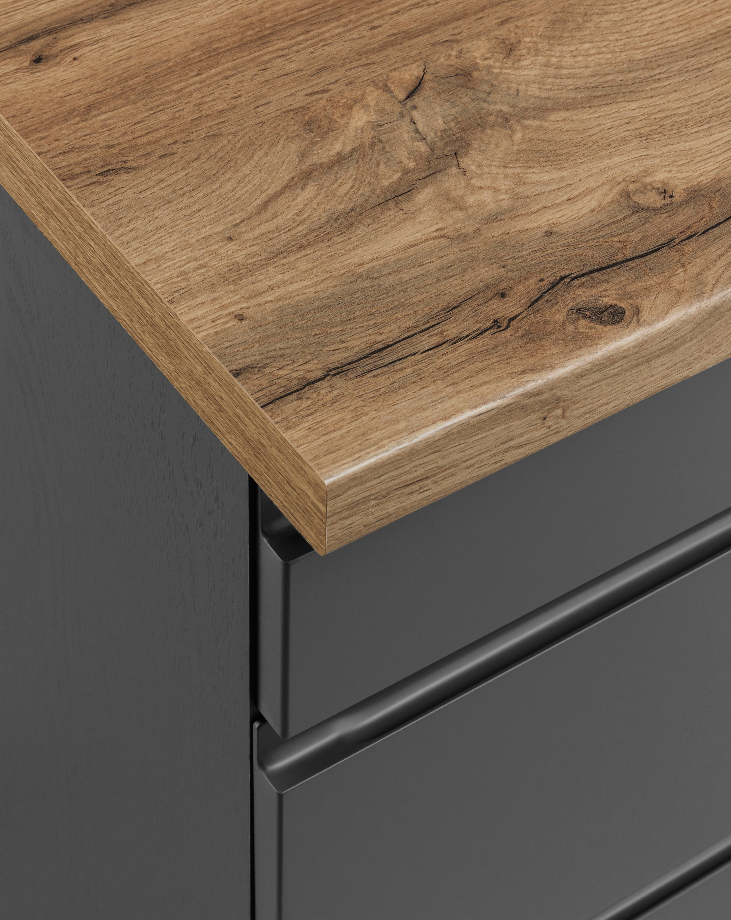 KOCHSTATION Winkelküche »KS-Bruneck« Stellbreite 380/180 cm breit, ohne E-Geräten, MDF Fronten
