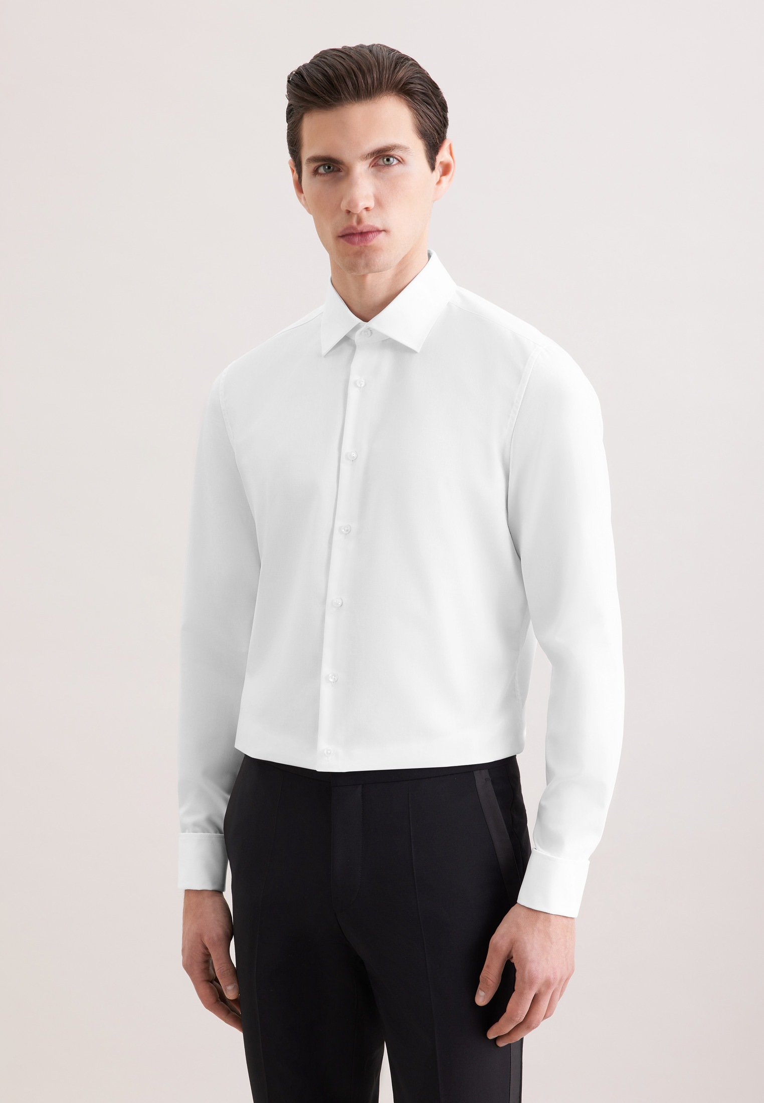 seidensticker Chemise d'affaires »Schwarze Rose« Col Kent uni 1/1 cintré