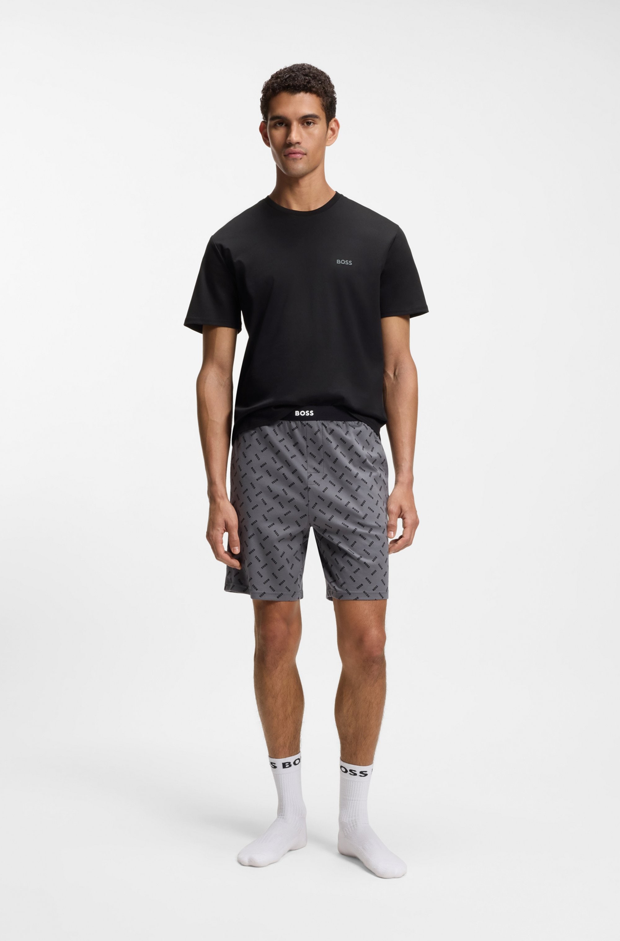 BOSS Shorty »Relax« Set, 2 pièces mit Logo Details, regular fit, mit elastischem Bund