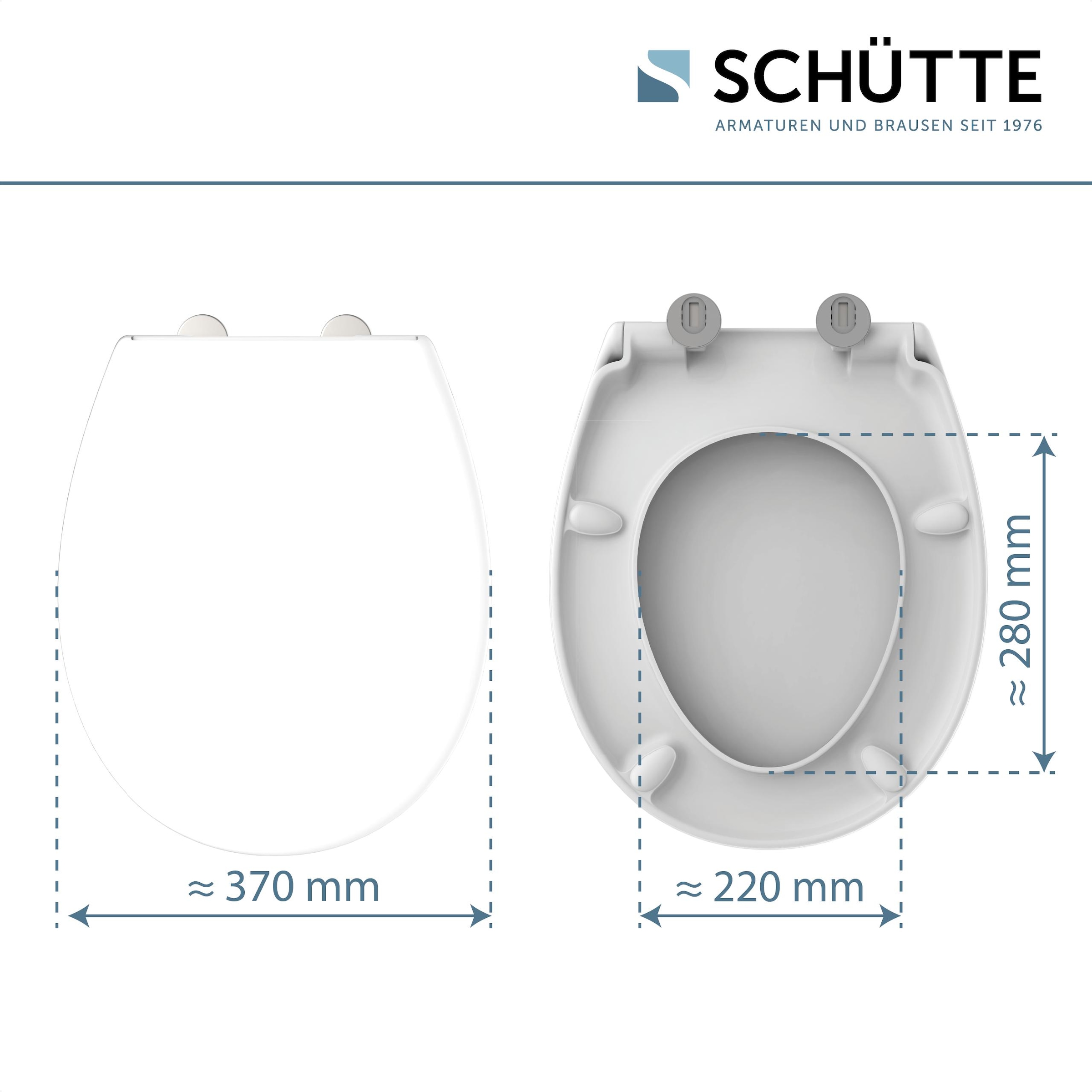 Schütte WC-Sitz »Duroplast, WHITE PRO 1« WC-Sitz, Befestigungsmaterial, Montageanleitung,  mit Absenkautomatik und Schnellverschluss