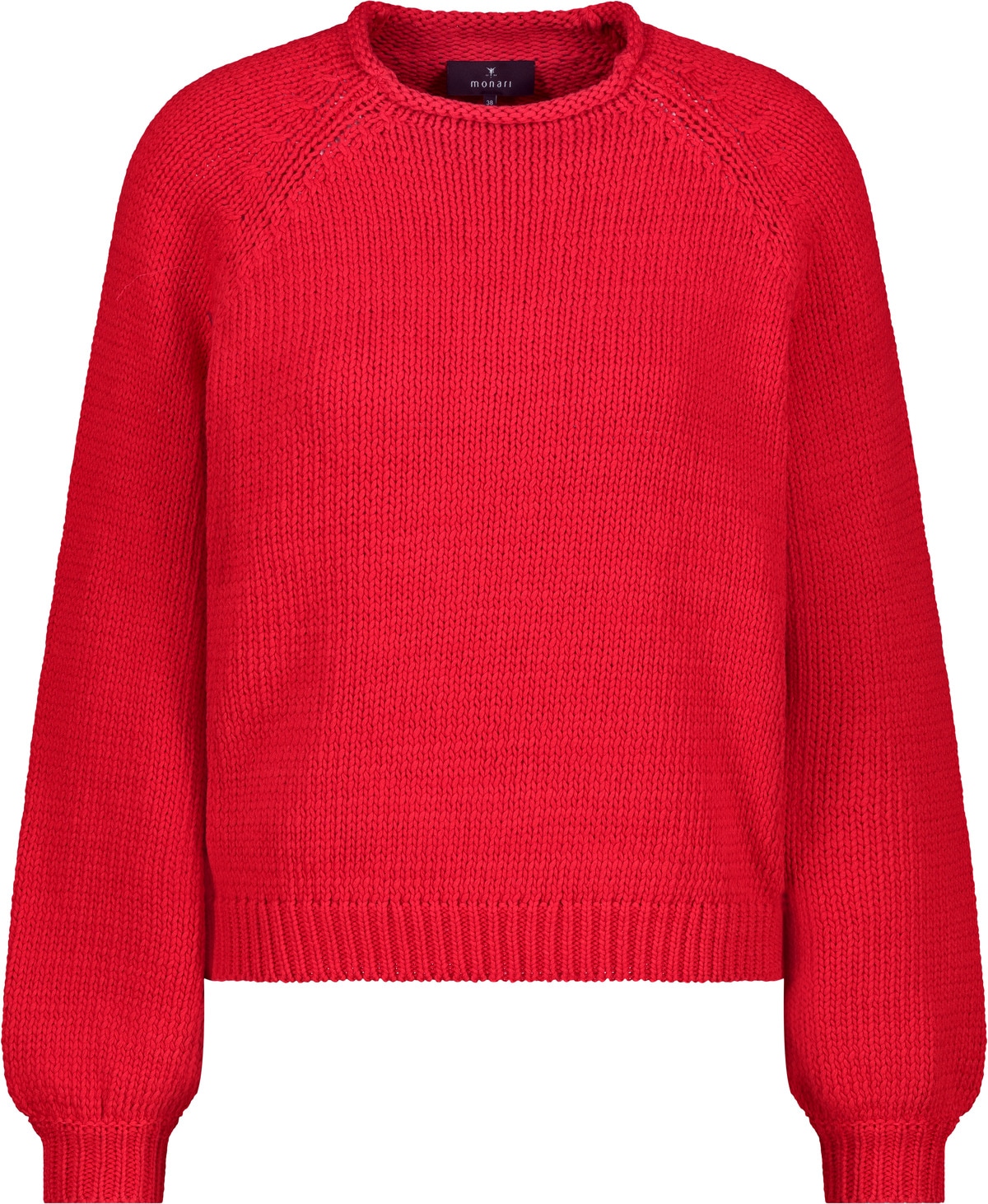 Monari Pull en tricot »Pullover uni« Rundhalsausschnitt mit Rollkante, Regular Fit