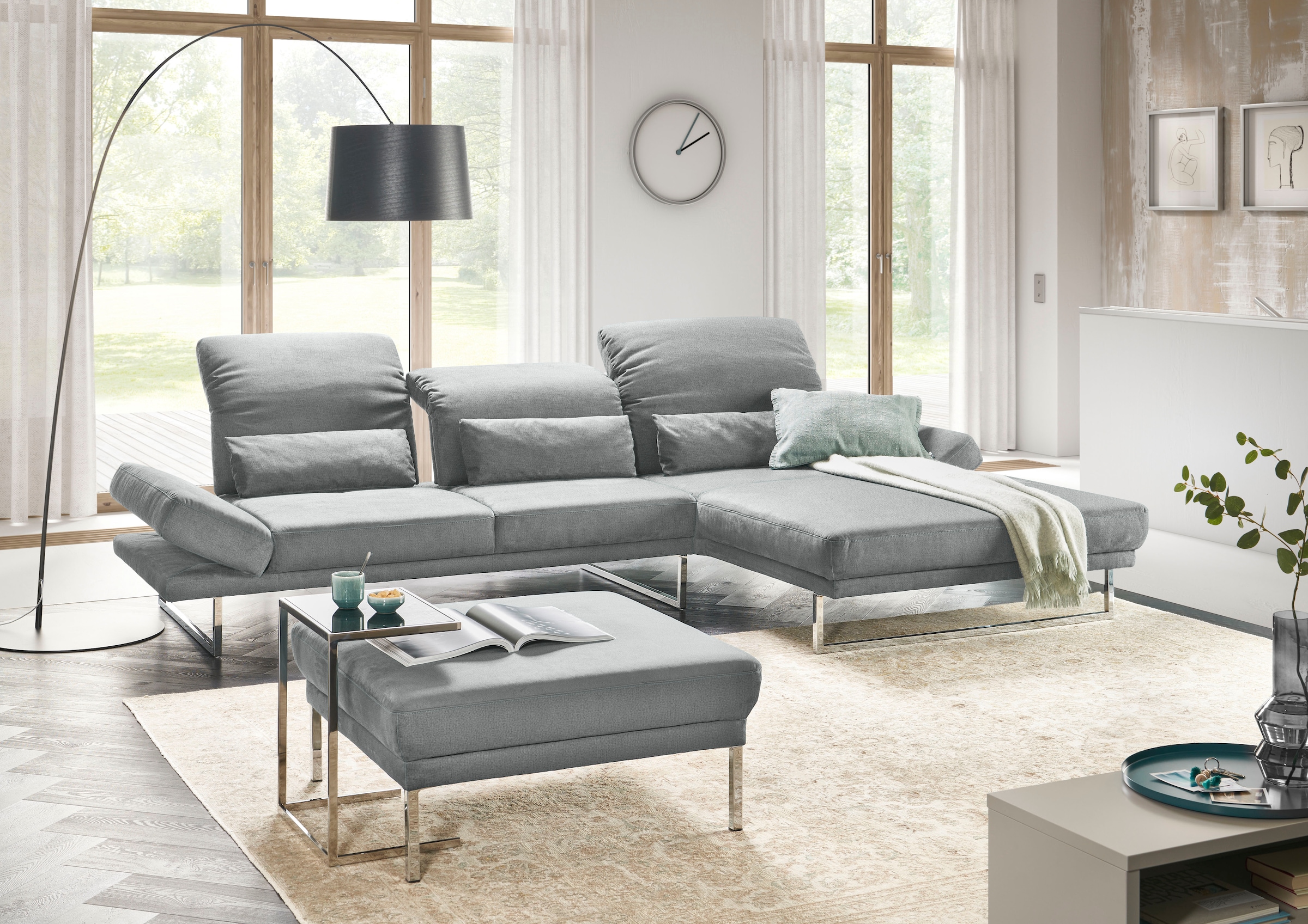 3C Candy Ecksofa »Mallow Designsofa mit Komfortfunktionen, modern und bequem, L-Form« Verstellbare Armlehne und Kopfteil, manuelle Sitztiefenverstellung