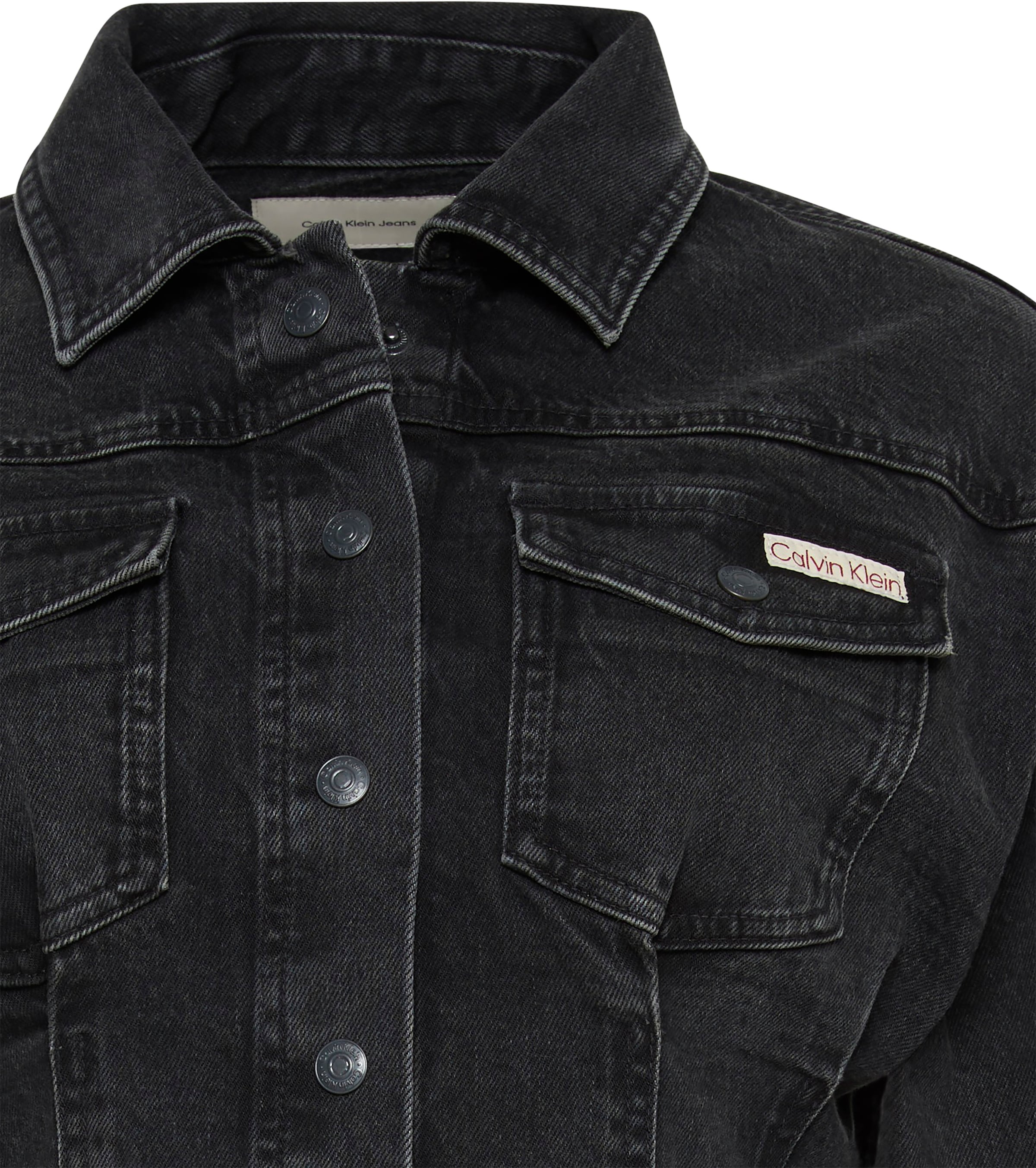 Calvin Klein Jeans Robe en jean »LS DENIM MINI DRESS« Mit Rundshalsausschnitt, figurbetont