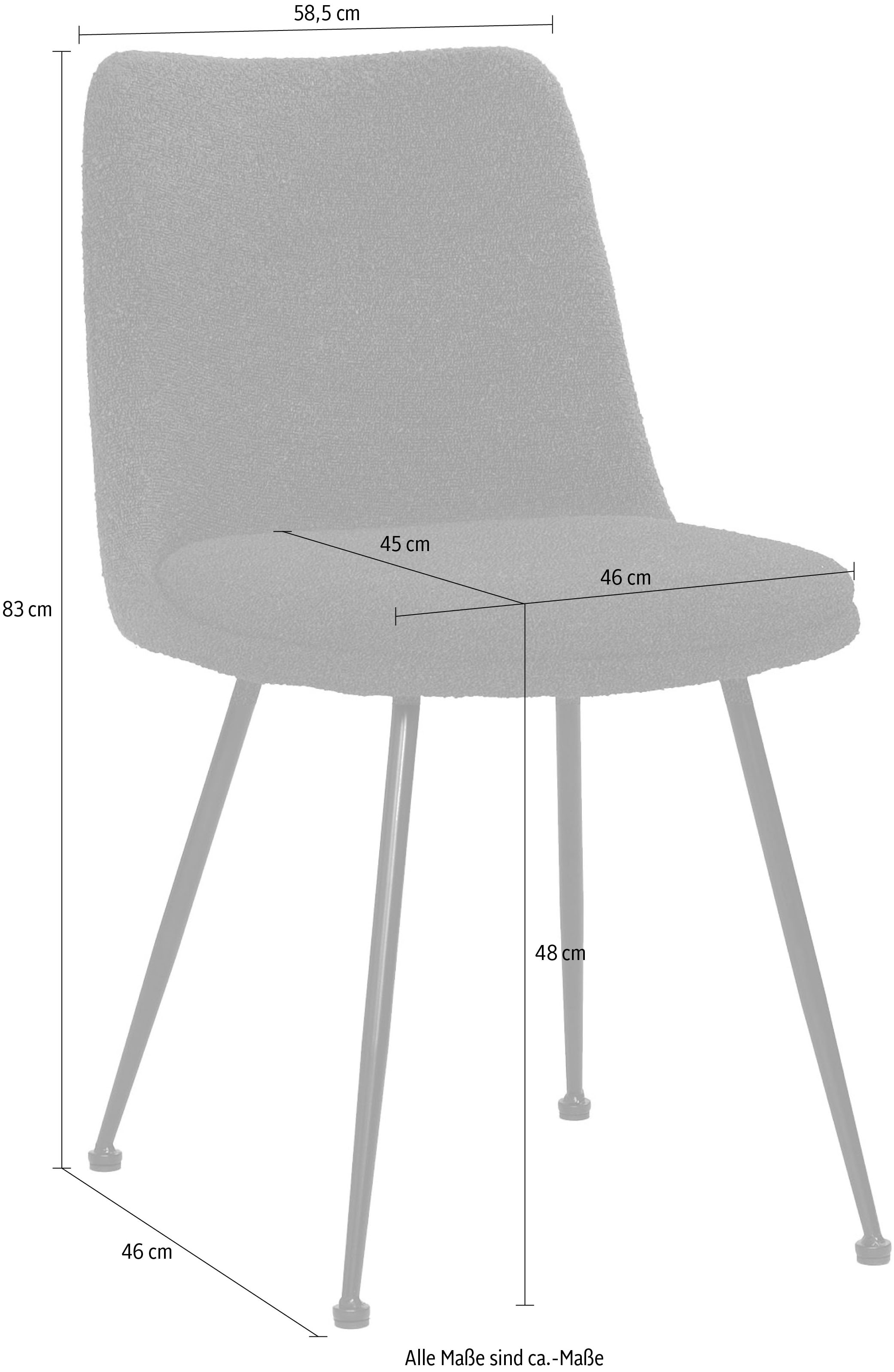 SIT Chaise à 4 pieds »Krakau 2er-Set Bouclé Esszimmerstühle mit Metallgestell« (Ensemble) 2 cuisHousse bouclé certifiée Öko-Tex & design polyvalent