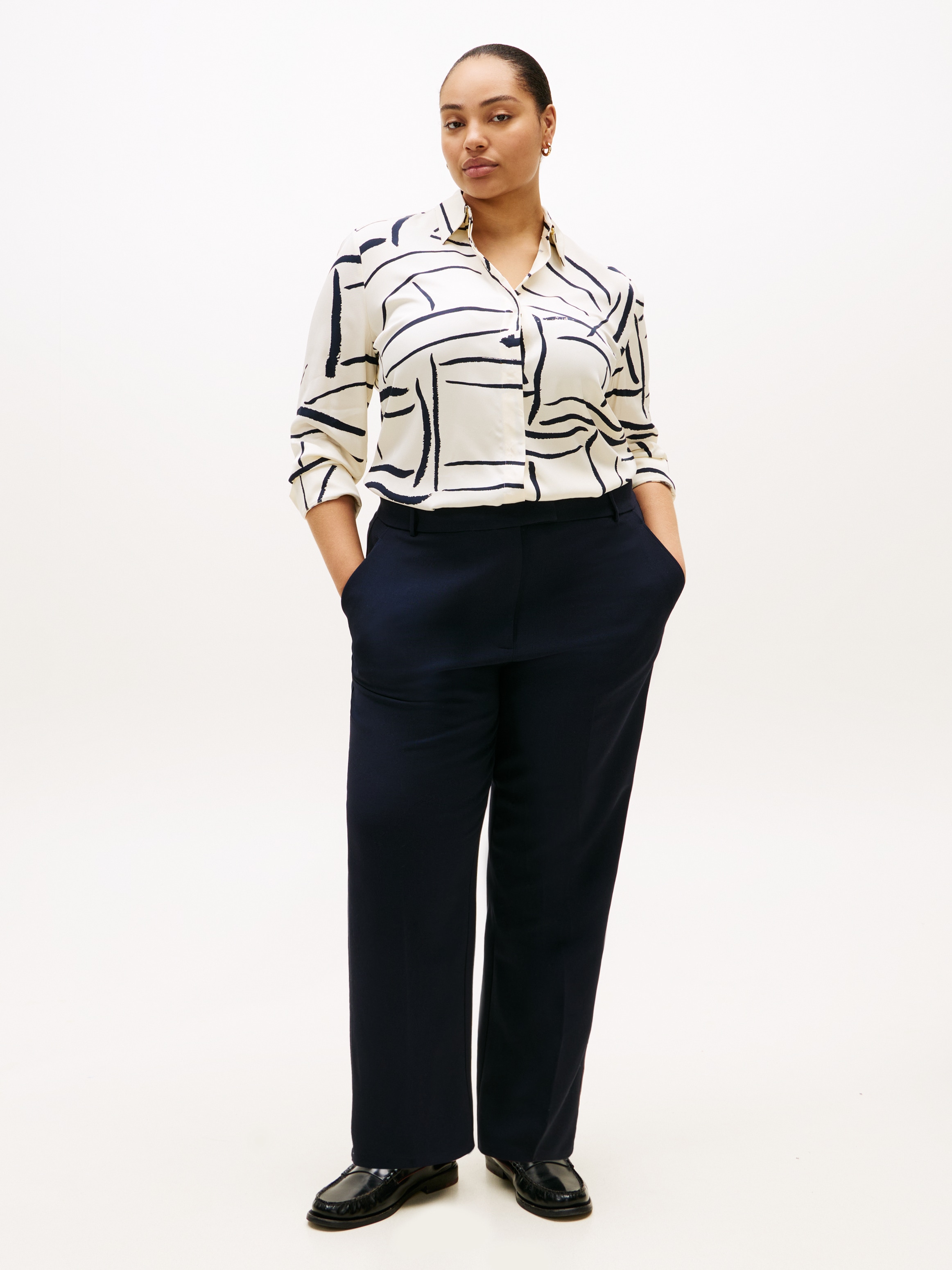 Tommy Hilfiger Curve Hemdbluse »CRV VIS TWILL BUTTON UP SHIRT« in grossen Grössen