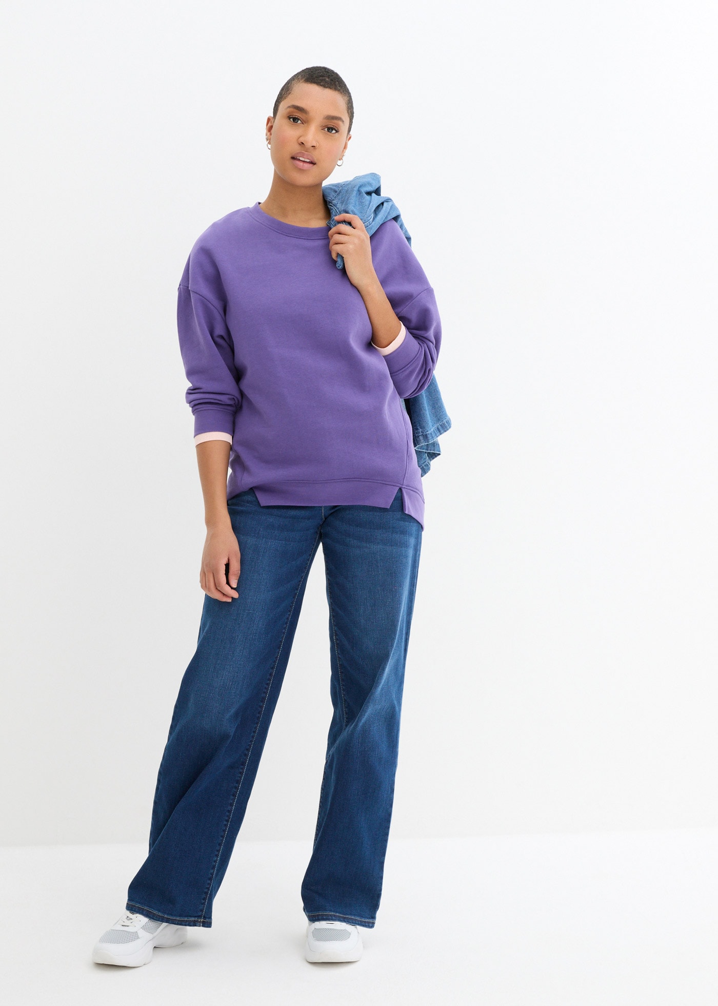 bonprix Sweatshirt »Oversize-Sweatshirt«, lässig geschnittene Passform, Oversize-Fit, mit Rundhalsform
