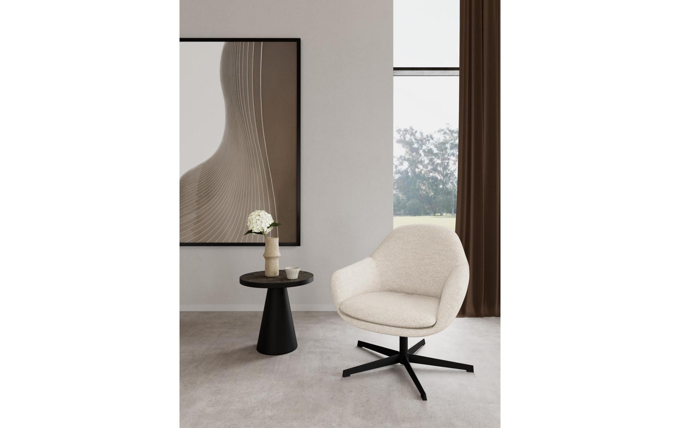 AC Design Fauteuil »Claremore 74 x 72 x 81 cm« Drehbarer Loungestuhl mit Armlehnen