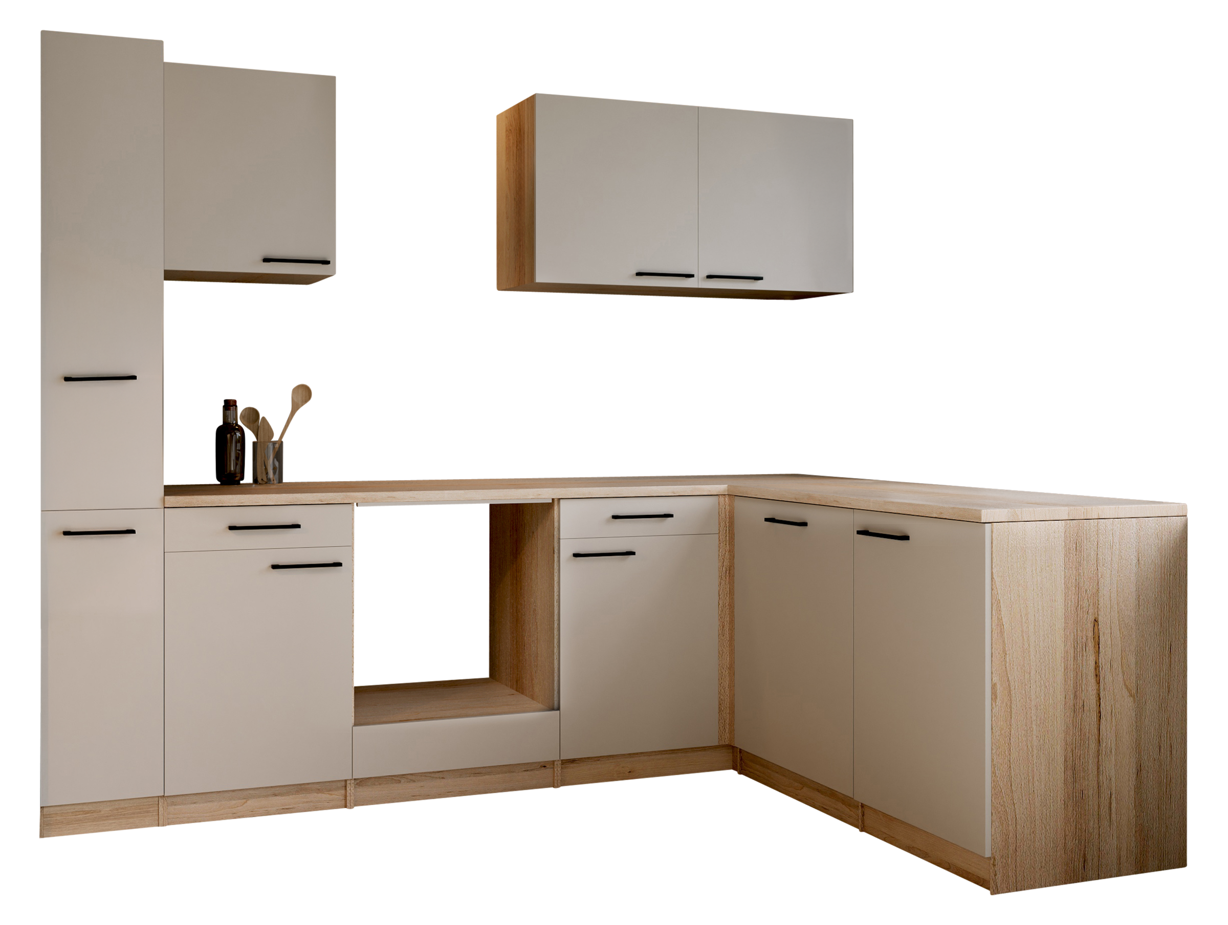 RESPEKTA Cuisine d'angle »Merle« démonté, au choix avec appareils électriques, fonction Soft Close, largeur 250 cm