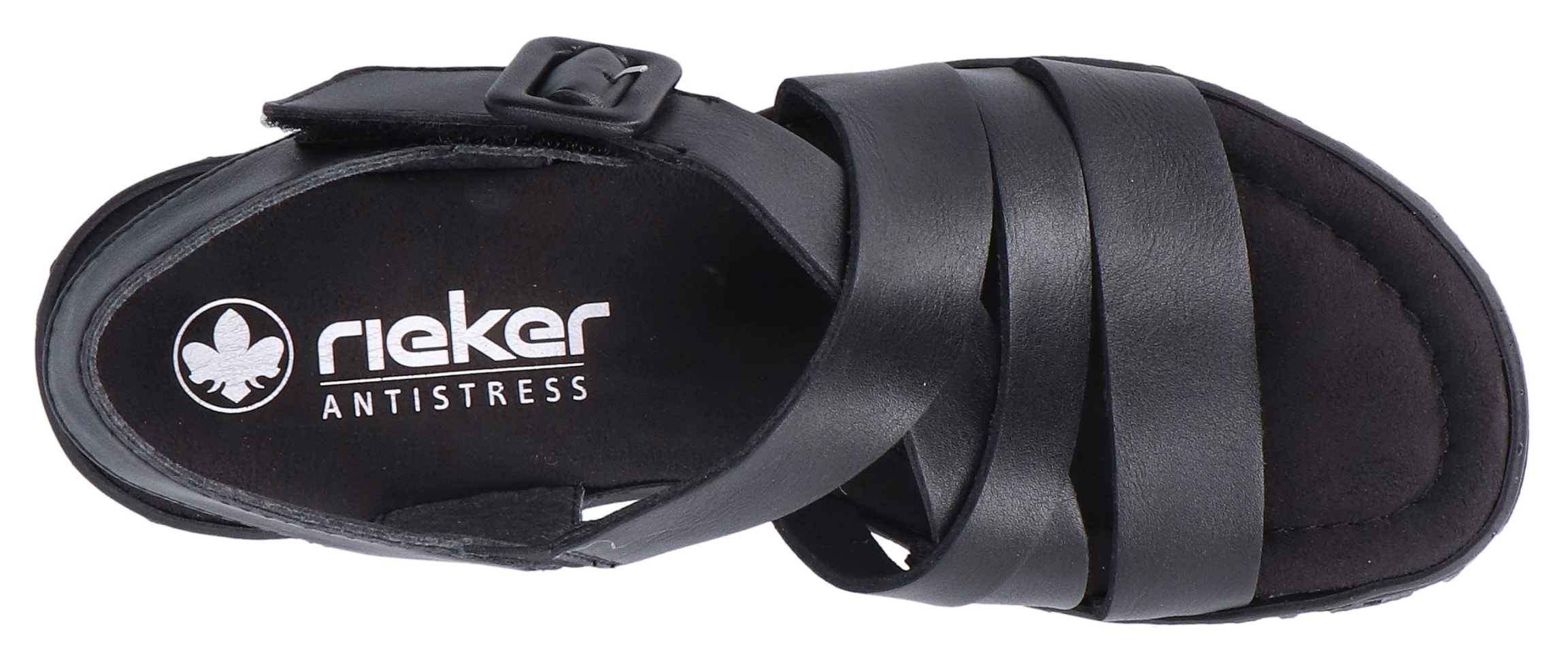 Rieker Sandales à plateforme  chaussure d’été, sandalette compensée avec fermeture velcro