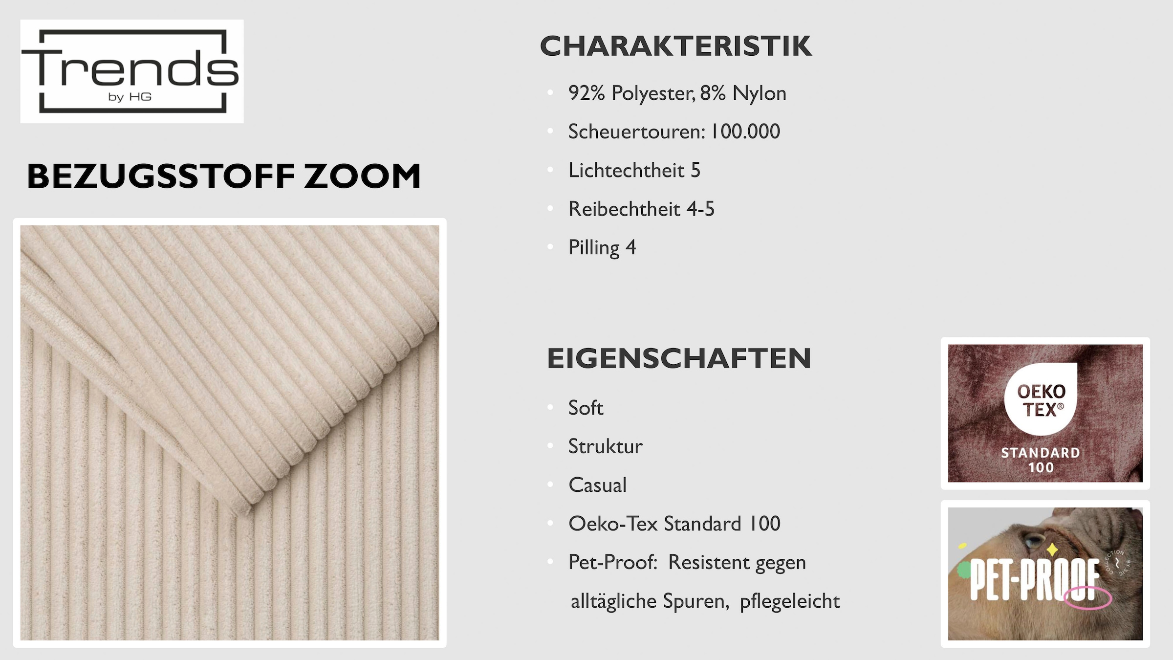 Trends by HG Ecksofa »Summer L-Form, B: 284 cm, Schlaffunktion, 2 Zierkissen« optional mit Kopfstützen, Wellenfederung, frei stellbar