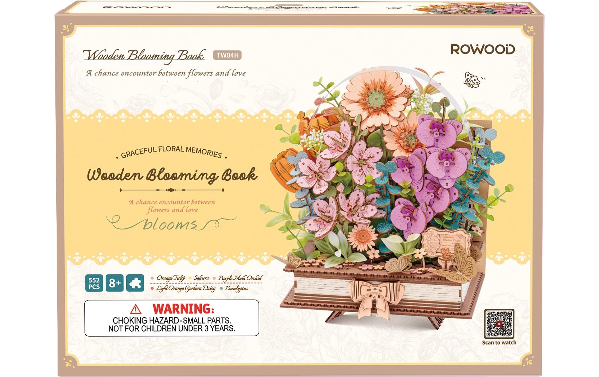   Kit de modèles réduits »Rolife Wooden Blooming Book 3D-Holzpuzzle Diorama 522 Teile« 522 cuis tlg.