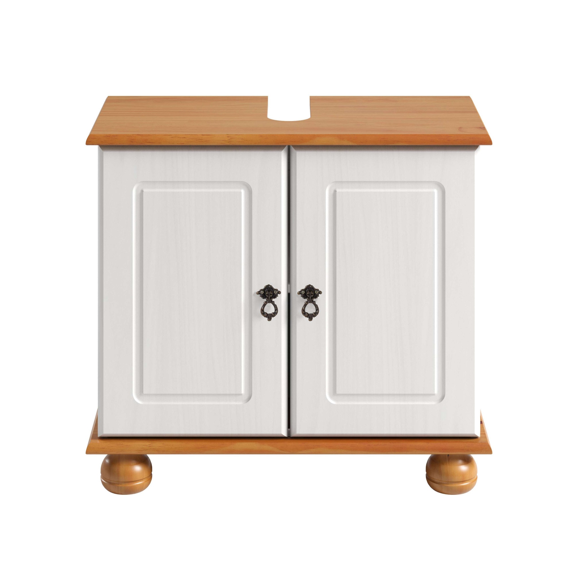 GOODproduct Waschbeckenunterschrank »Finca« aus massivem Kiefernholz, Siphonausschnitt, Breite 62 cm, Höhe 55 cm
