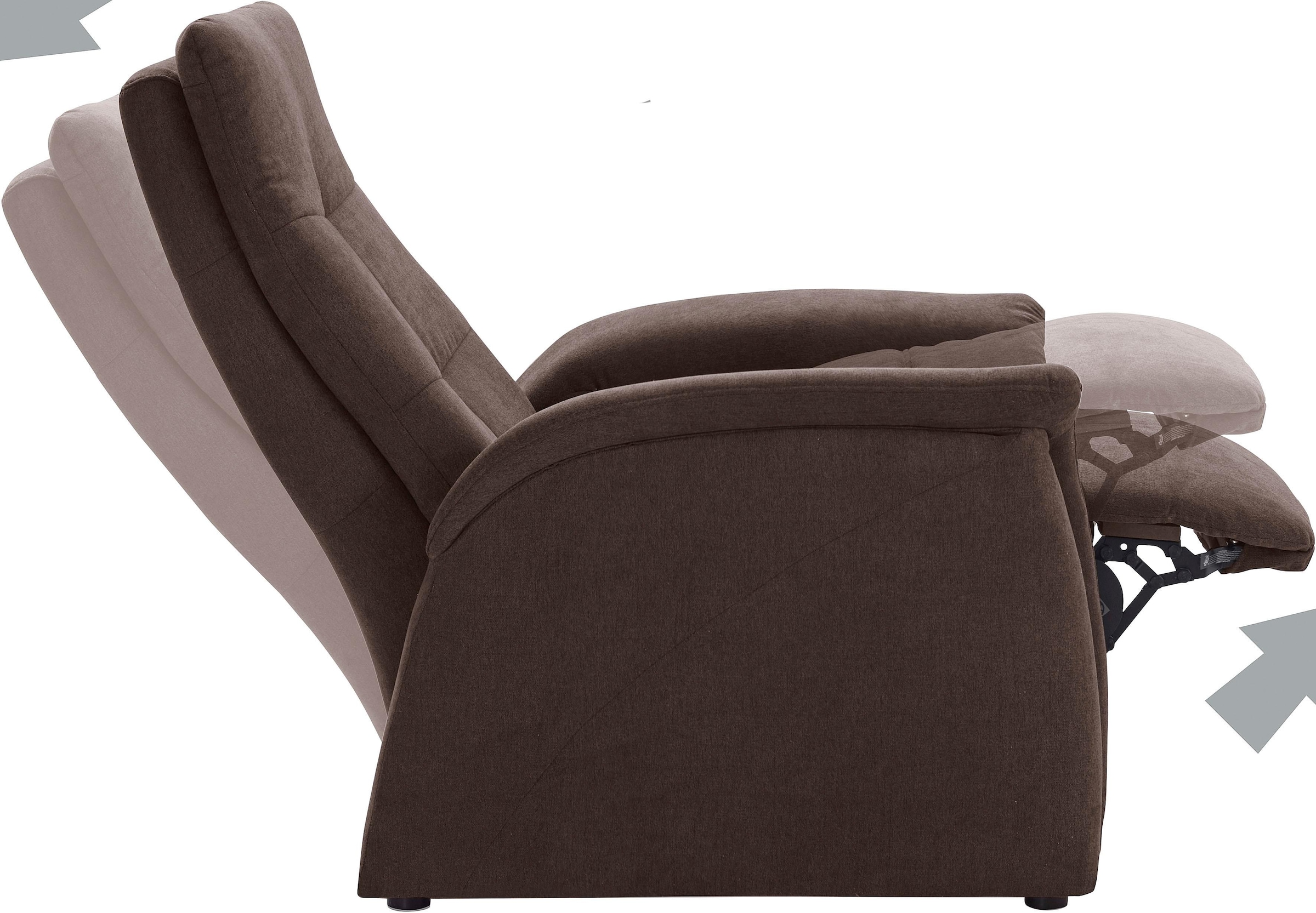 exxpo - sofa fashion Fauteuil »Tivoli, Hochlehnsessel, Relaxsessel, Kinosessel, bequem« mit Relaxfunktion, schmale Armlehnen
