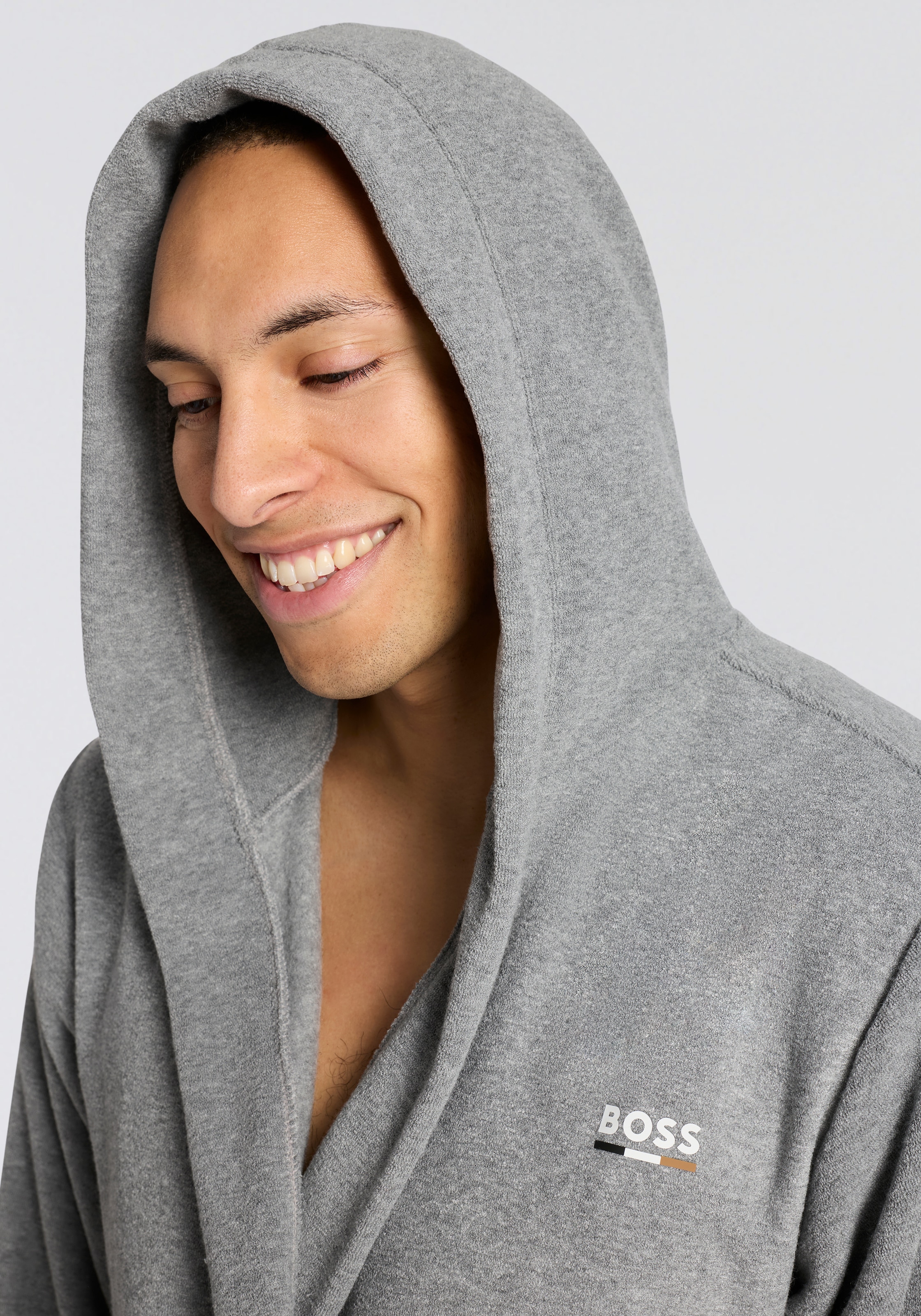 BOSS Peignoir de bain mit Kapuze, weich und bequem