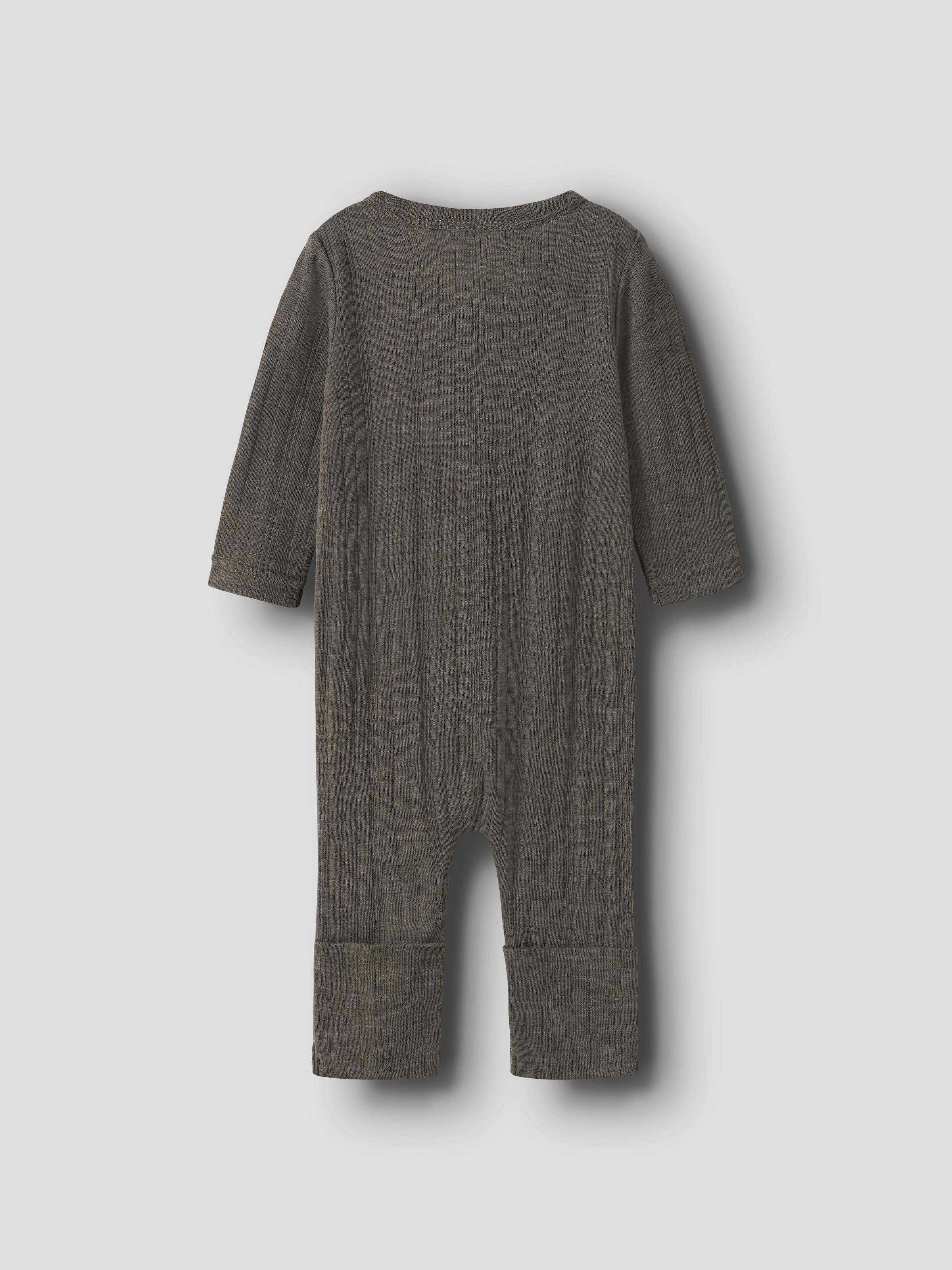 Name It Pyjama »NBMWANG WOOL NEEDLE NIGHTSUIT SOLID NOOS« en laine, Regular Fit, avec fermeture éclair et protège-menton, pour bébés