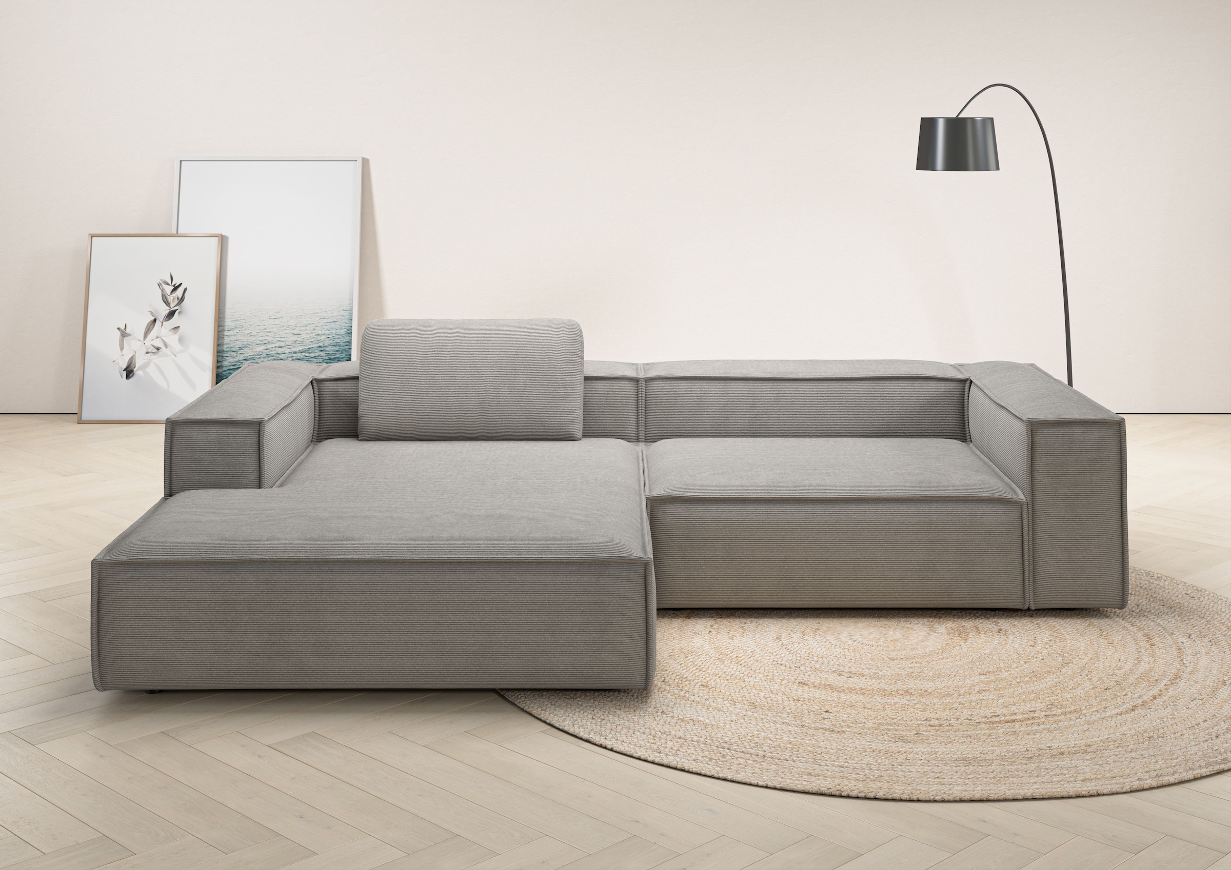 Home affaire Canapé d'angle »Watertown, modernes XXL L-Form, 306 cm breit« grand canapé lounge avec beaucoup d'espace pour la famille