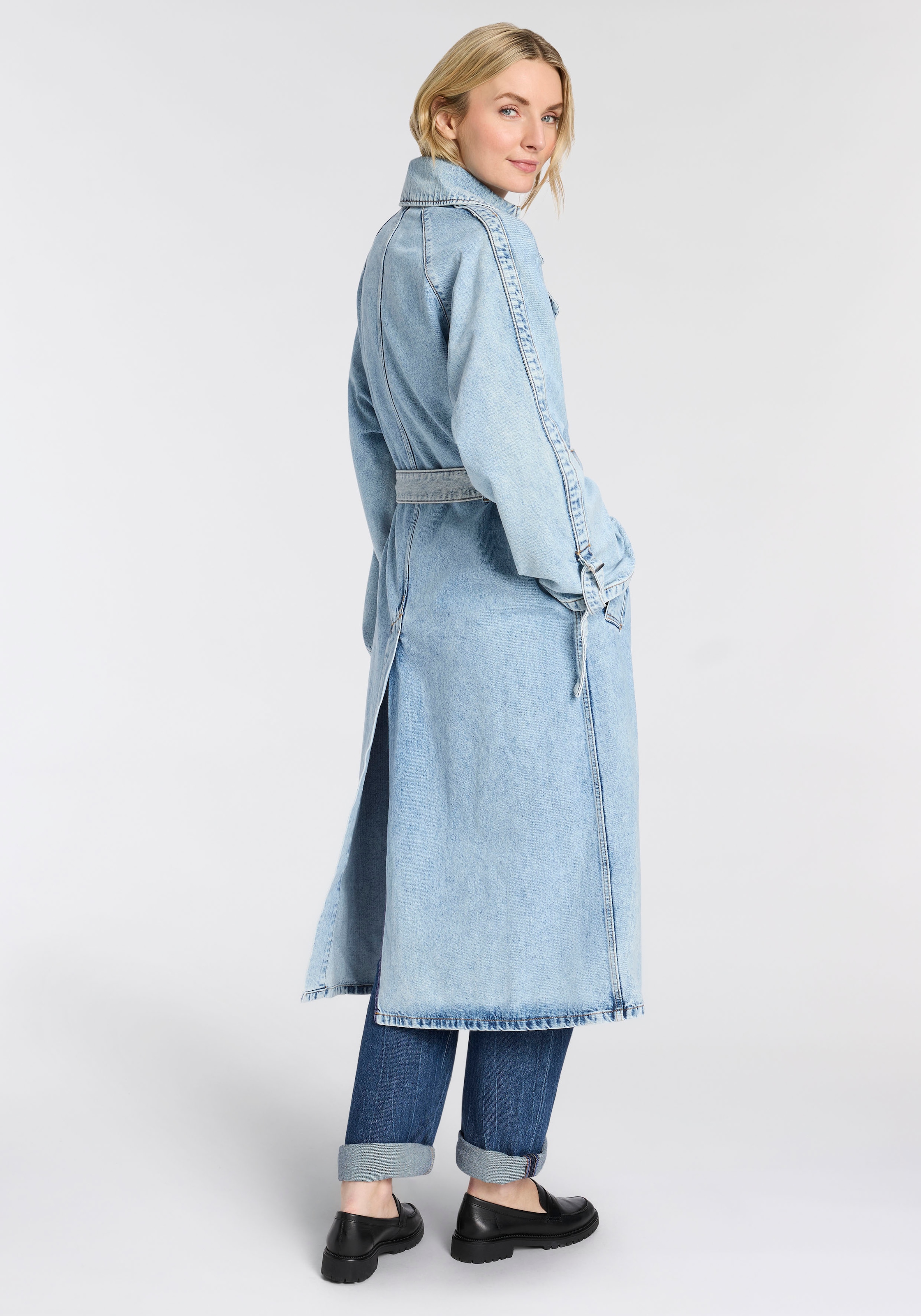 HUGO Blue Trenchcoat »Garena« Denim in Maxi-Länge