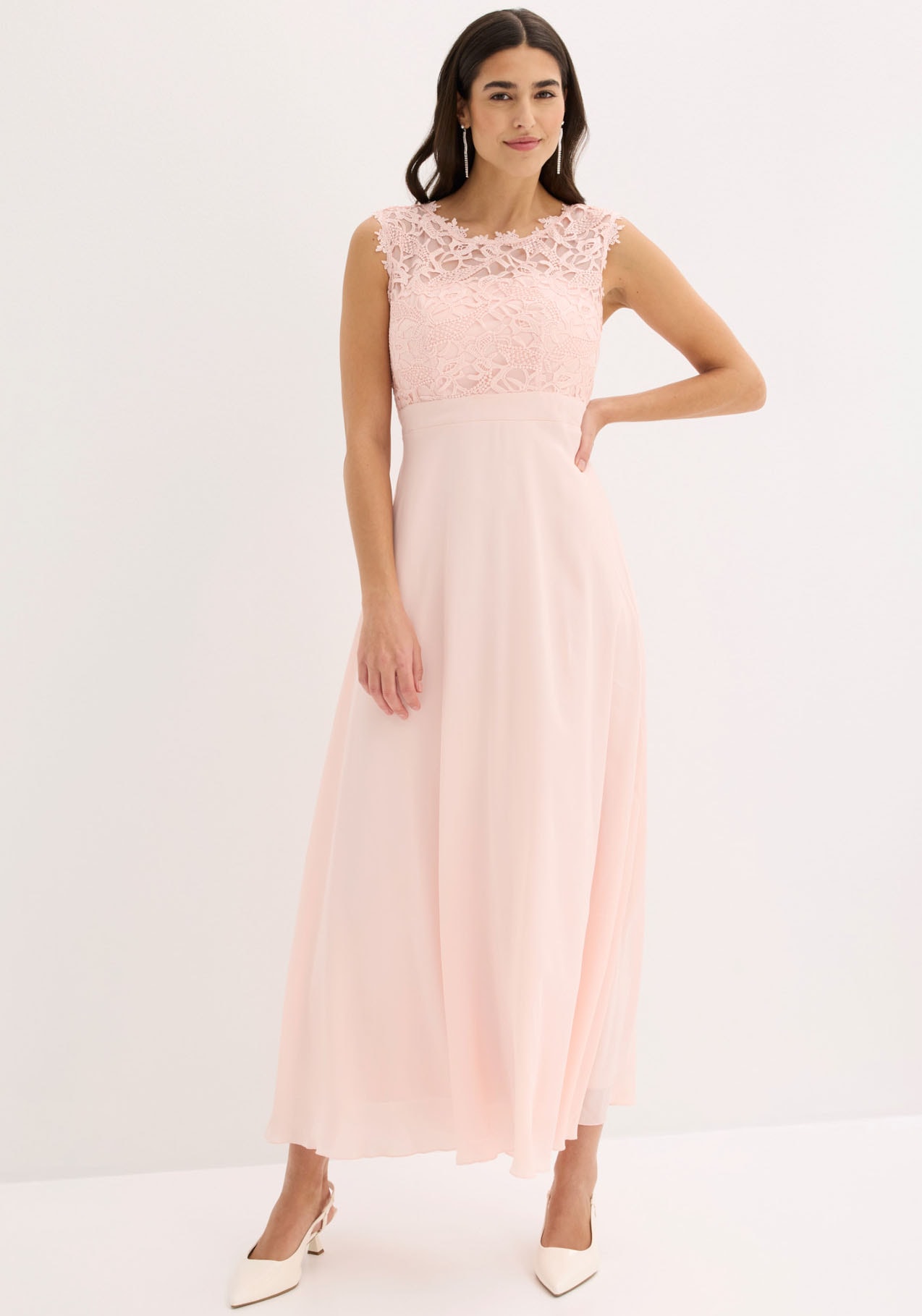 bonprix Maxi robe »Maxikleid mit Spitze« für festliche Anlässe, vollständig gefüttert, taillierte Passform