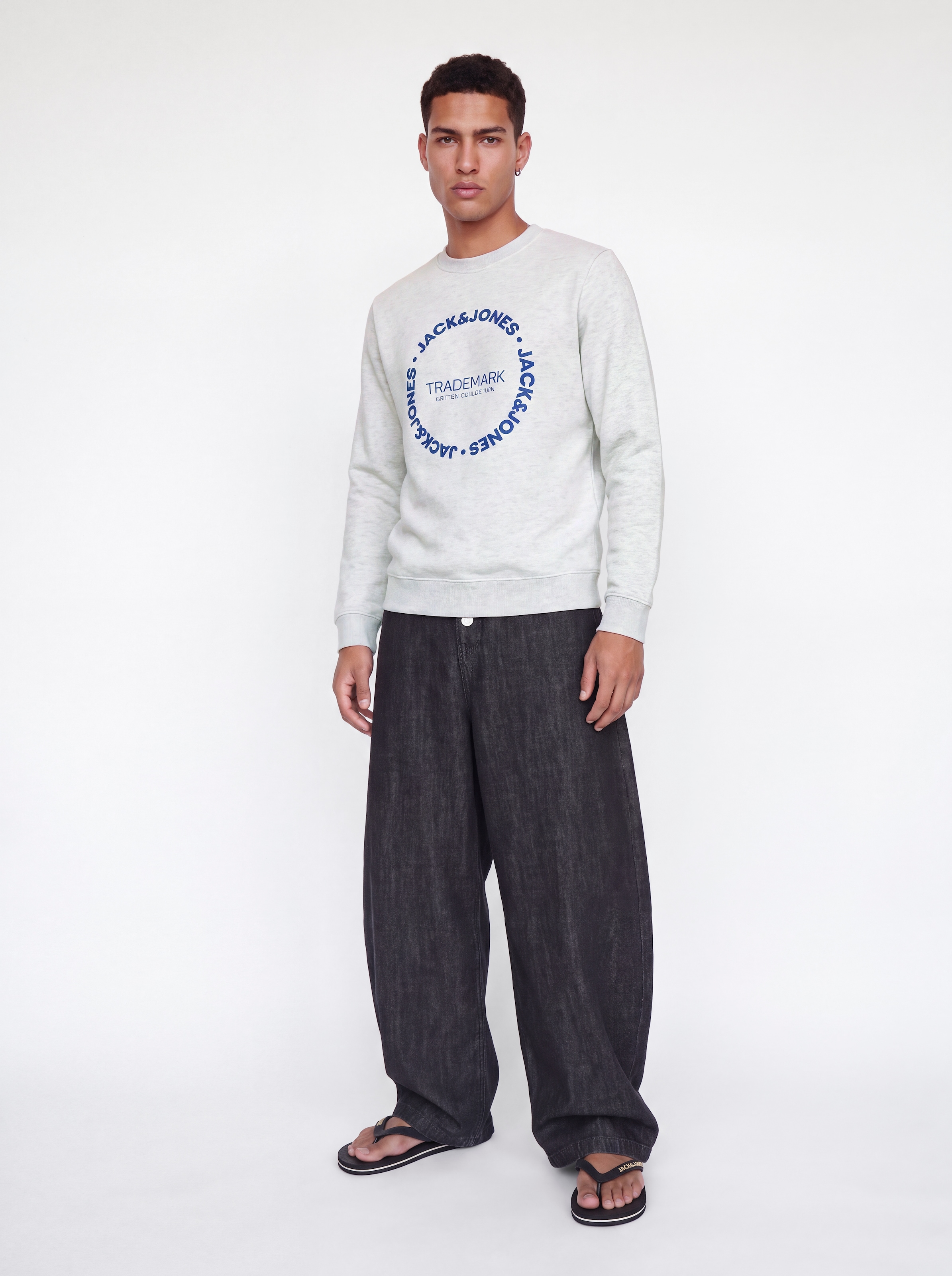Jack & Jones Sweat-shirt »JJBENSON SWEAT CREW NECK«, mélange de matériaux, coupe régulière
