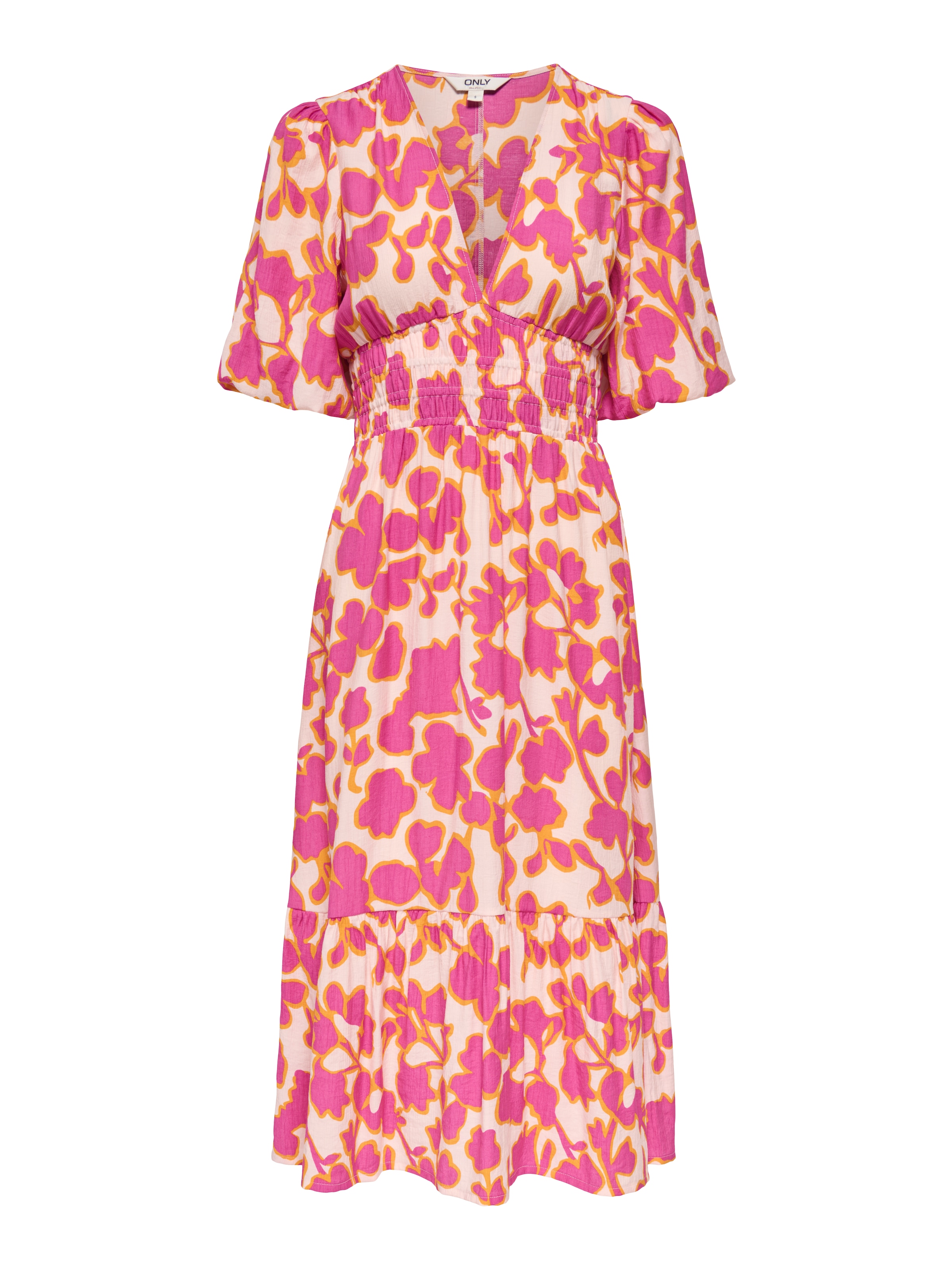 ONLY Robe imprimée »ONLAURI MIKASI S/S MIDI DRESS WVV EX« mélange viscose, coupe régulière