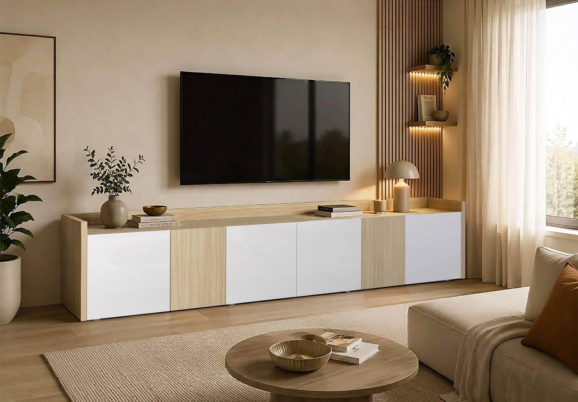 GOODproduct Lowboard »Lowboard ALTEA,Lowboard,TV-Kommode,TV-Möbel,TV-Bank« 1 Stk. tlg. Mit 6 Drehtüren, 4 Innenfächer, B.220 cm