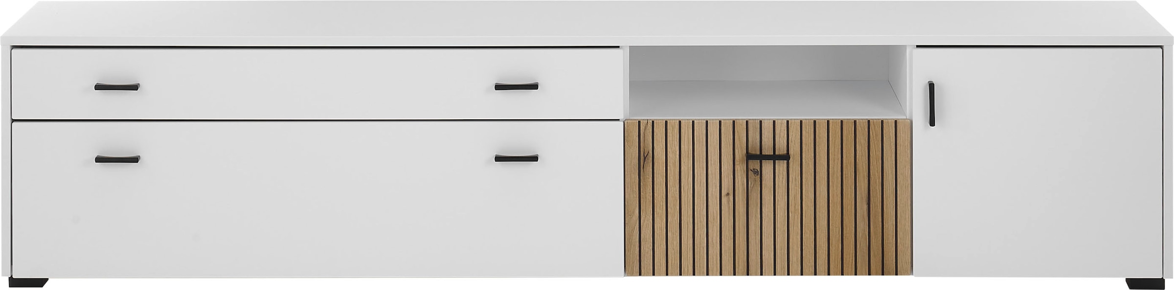 INOSIGN Lowboard »Hudson« in moderner Trendfarbe, Griffe aus Metall (Schwarz), Breite 200 cm