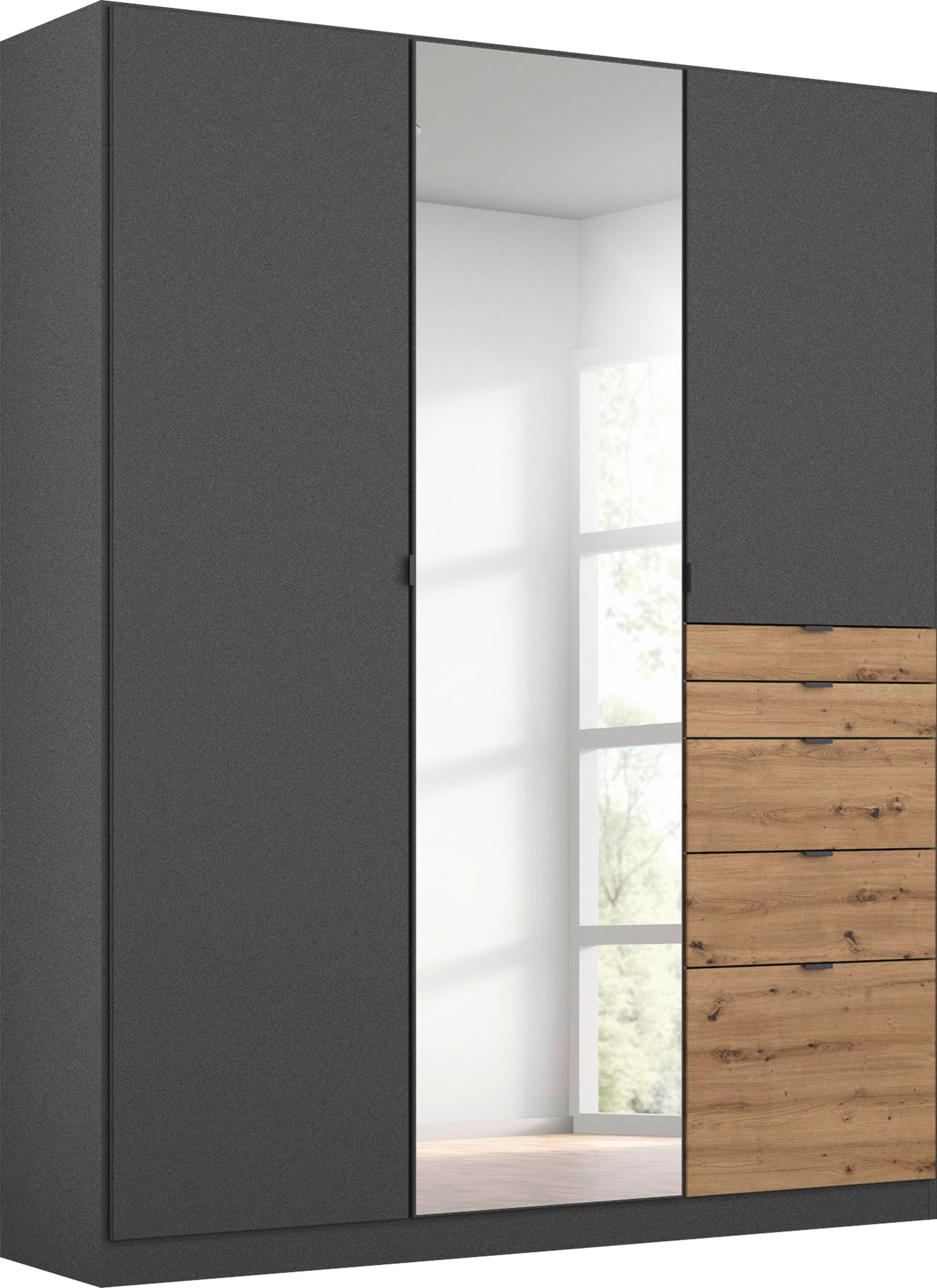 rauch »Kleiderschrank Schrank Garderobe Wäscheschrank Ankleide ONTARIO« Breiten 136/181 cm,  mit 5 Schubladen in unterschiedlichen Grössen MADE IN GERMANY